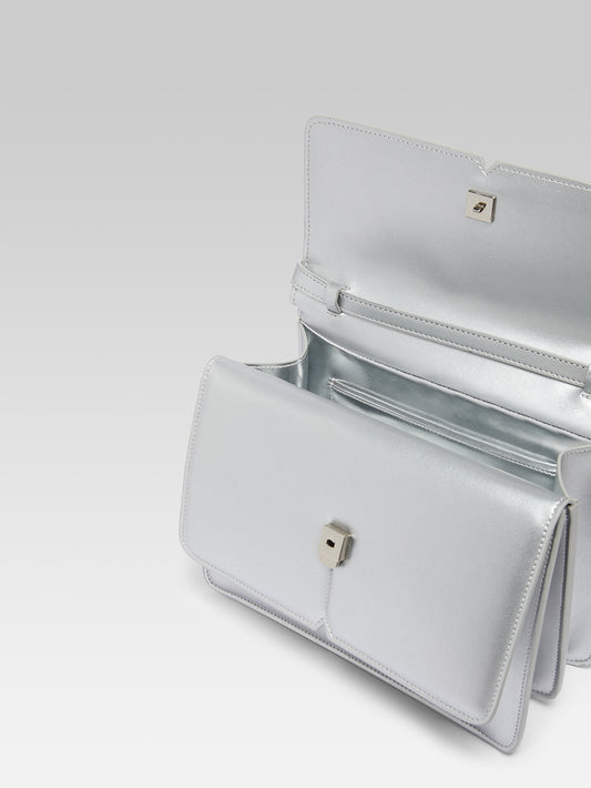 Georges - Silver Appleskin handbag - Image number 4