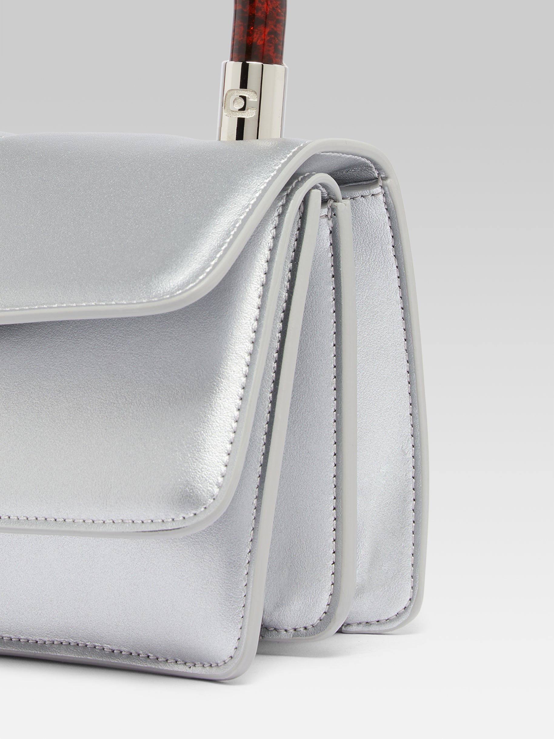 Simone - Silver Appleskin handbag - Image number 6