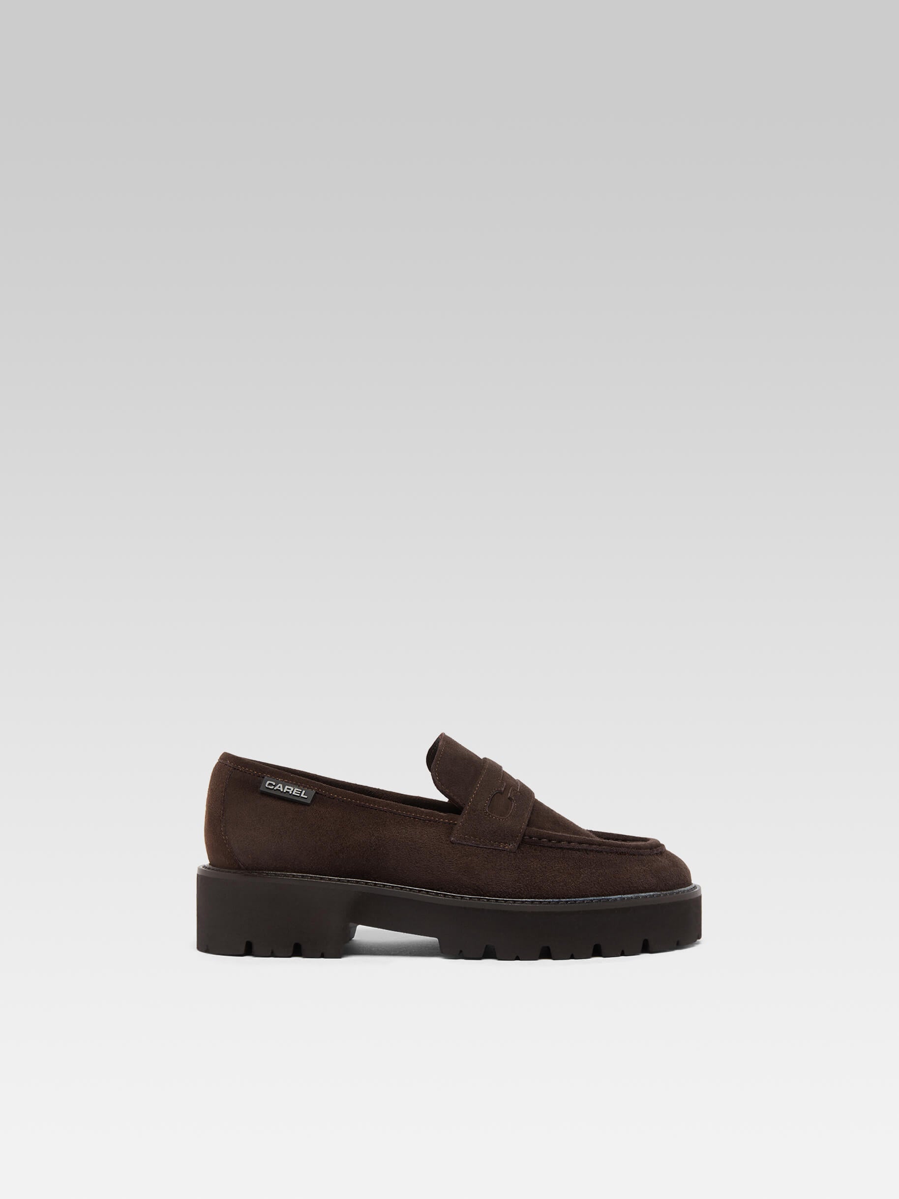 Marion - Brown suede leather loafers