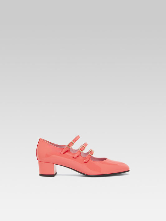 Kina - Coral upcycled patent leather Mary Janes pumps