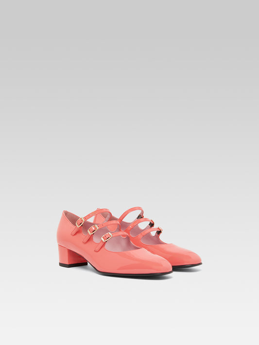 Kina - Coral upcycled patent leather Mary Janes pumps - Image number 2