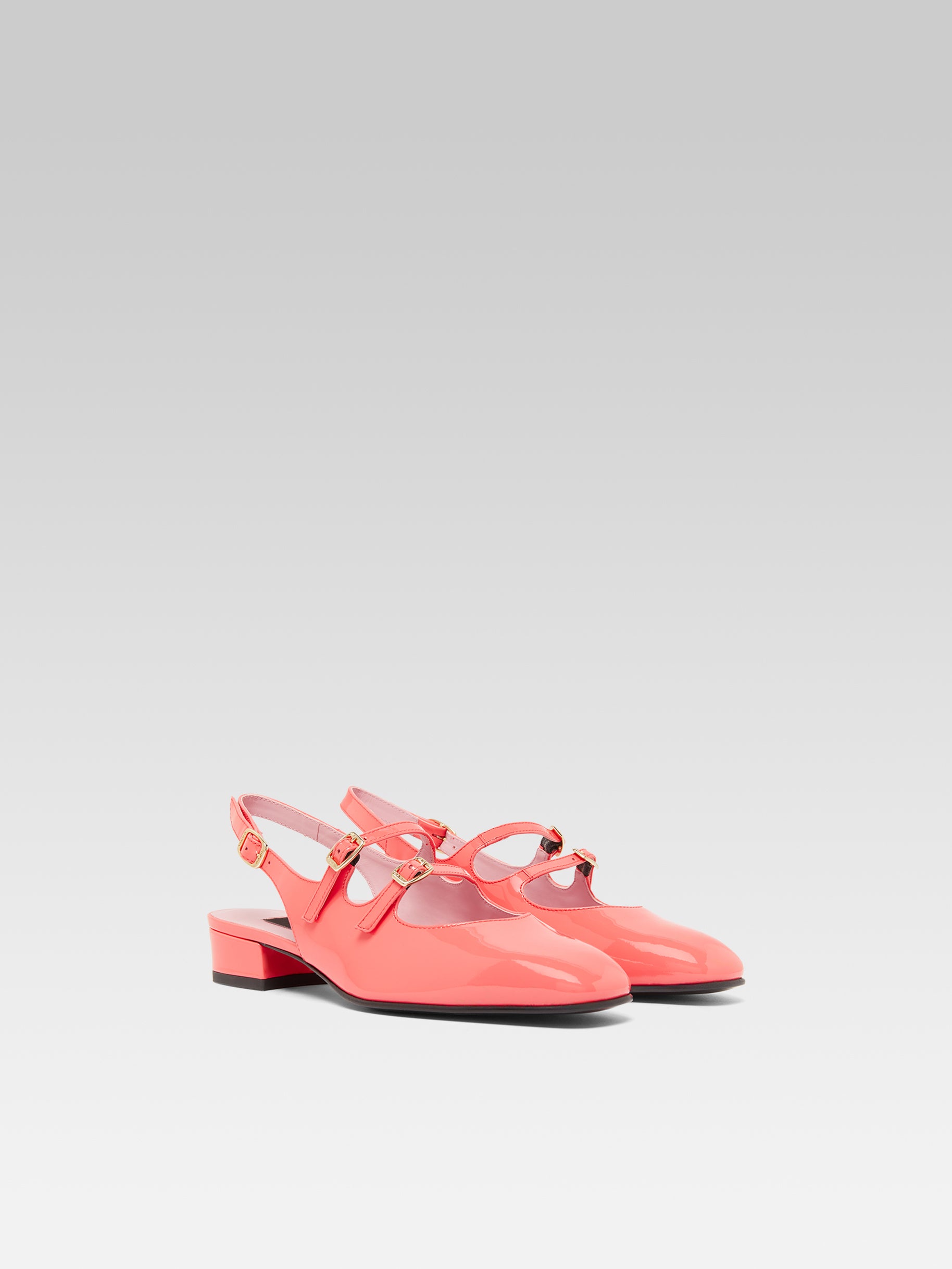 Peche - Coral upcycled patent leather slingback Mary Janes - Image number 4