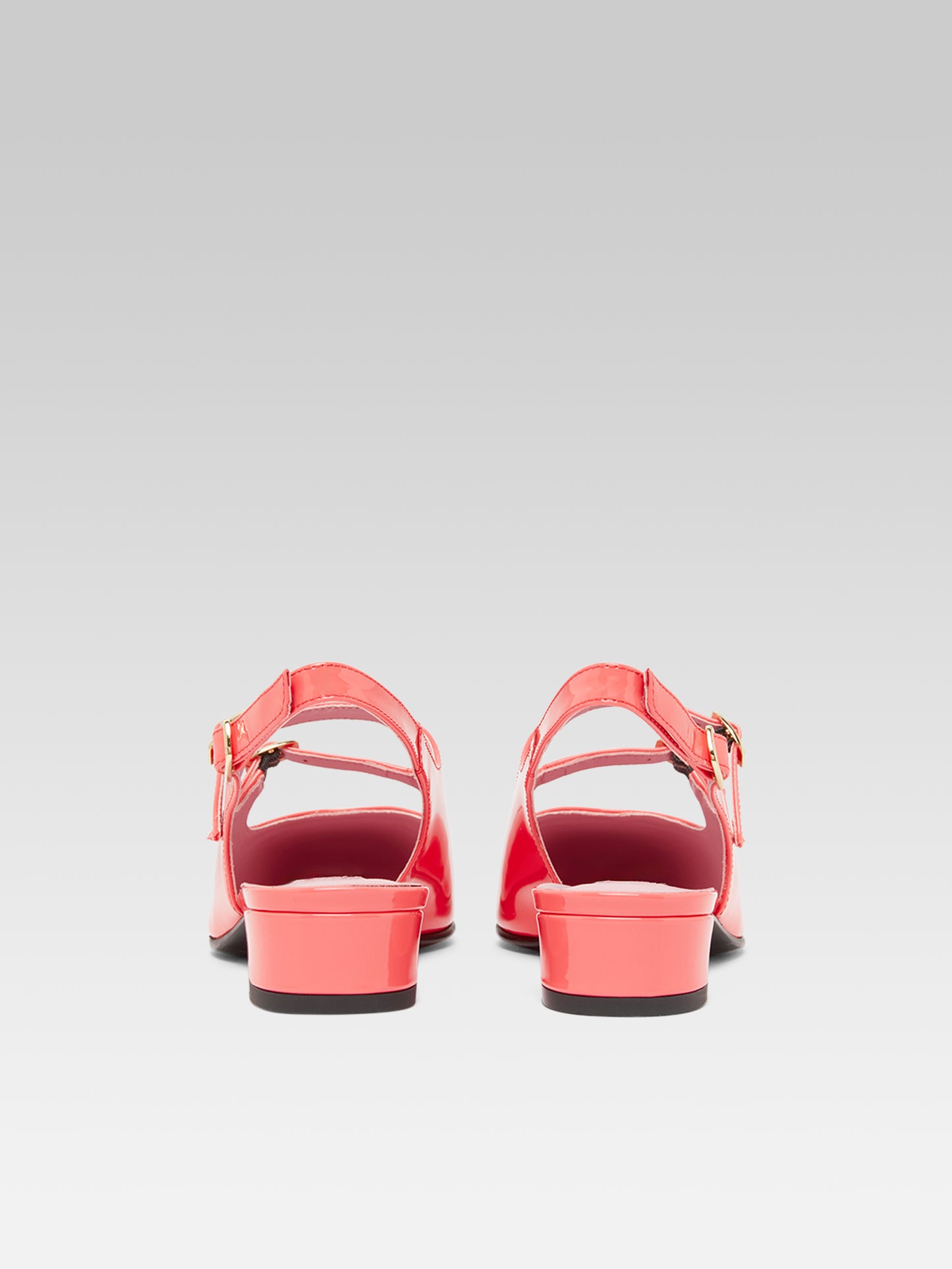 Peche - Babies slingback cuir verni upcyclé corail