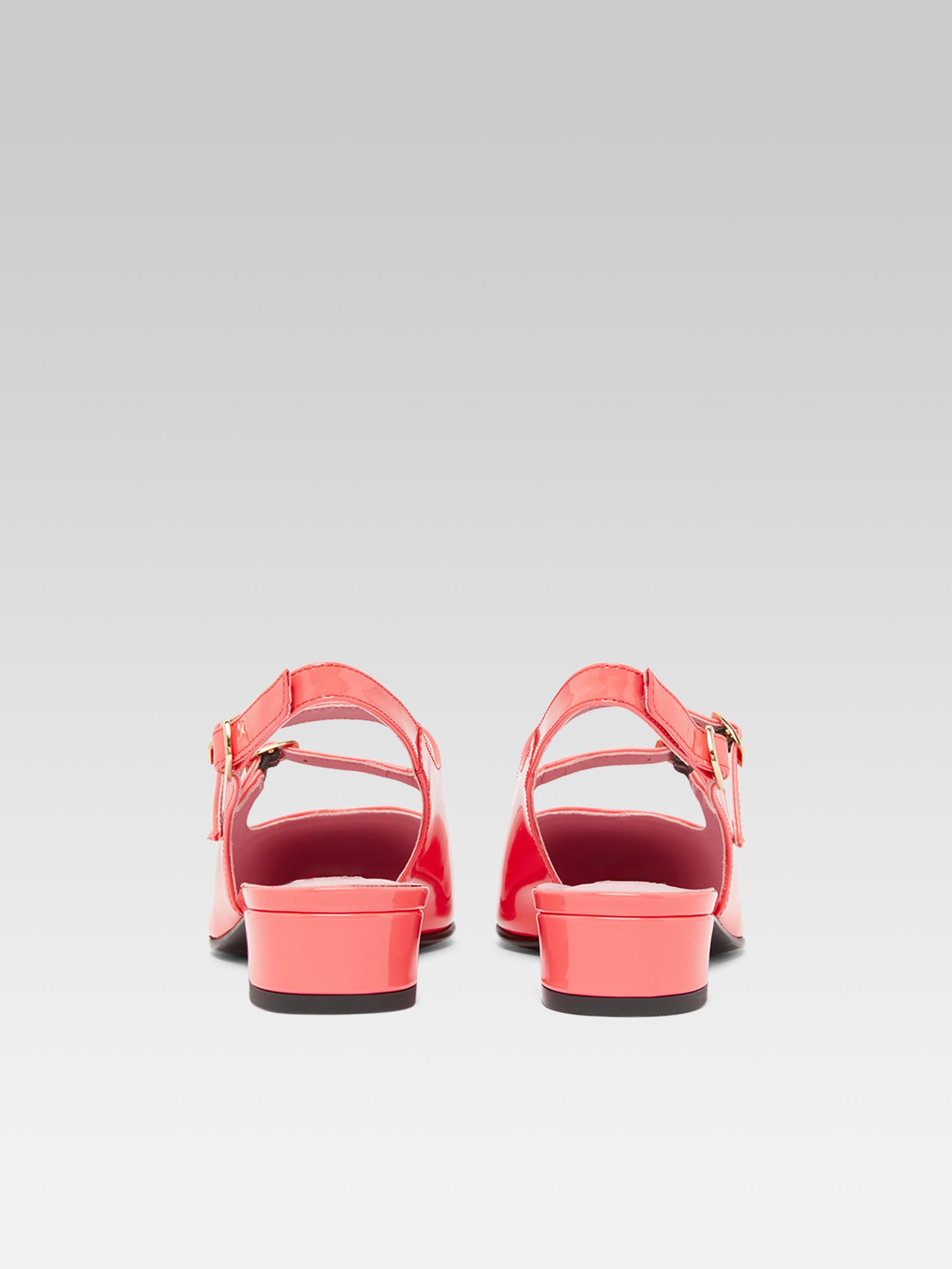 Peche - Coral upcycled patent leather slingback Mary Janes - Image number 5