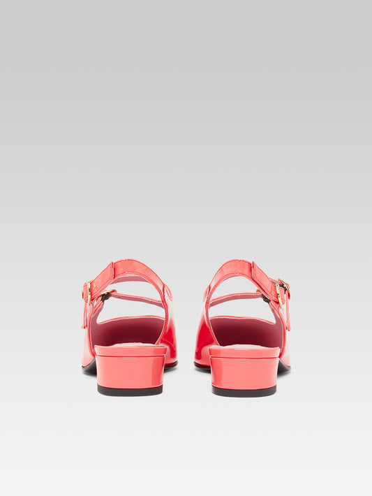 Peche - Coral upcycled patent leather slingback Mary Janes - Image number 5