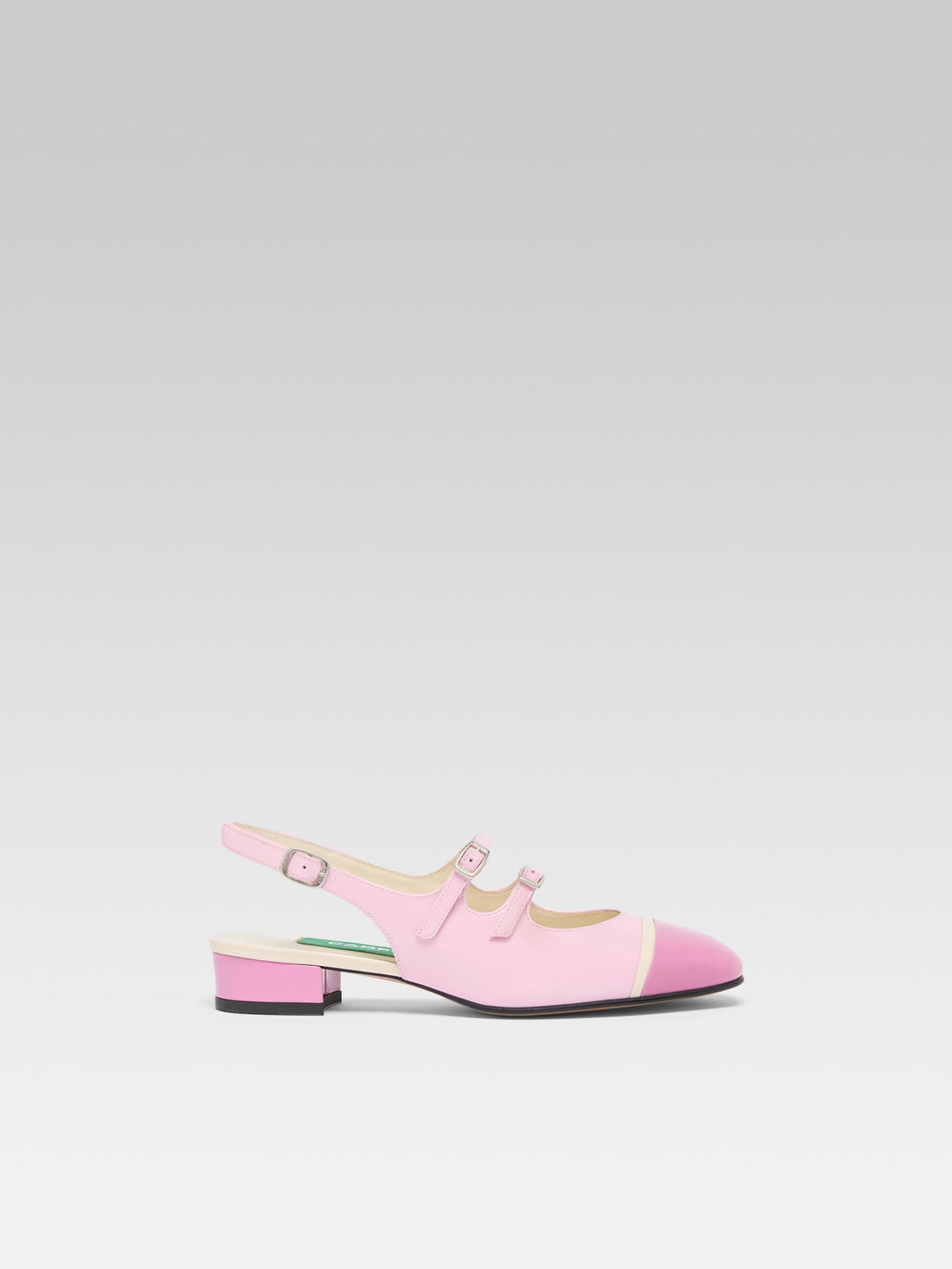 Litchy - Pink upcycled patent leather slingback Mary Janes