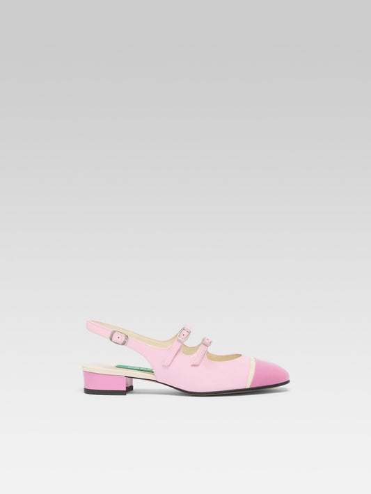 Litchy - Pink upcycled patent leather slingback Mary Janes