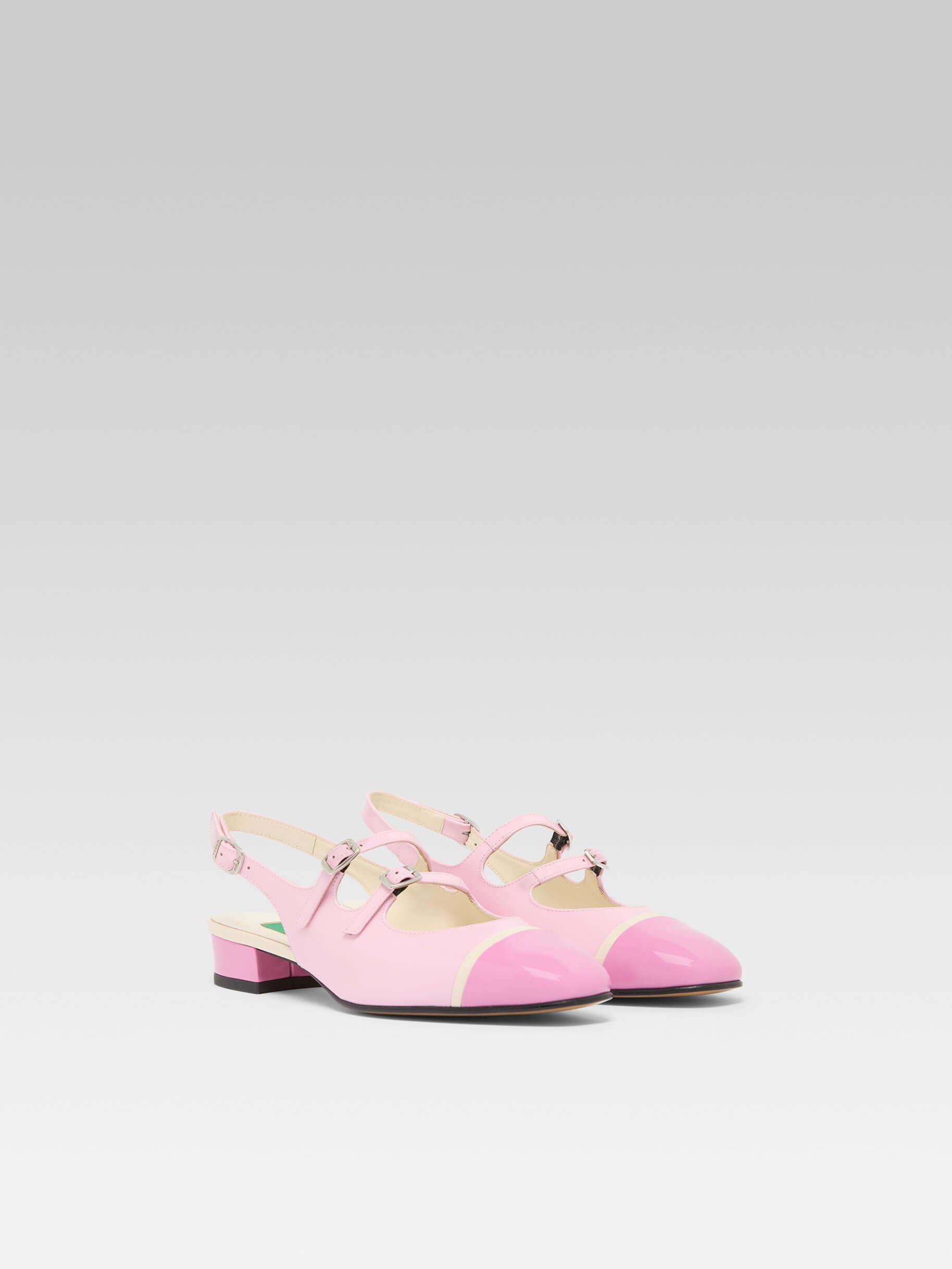 Litchy - Pink upcycled patent leather slingback Mary Janes - Image number 2