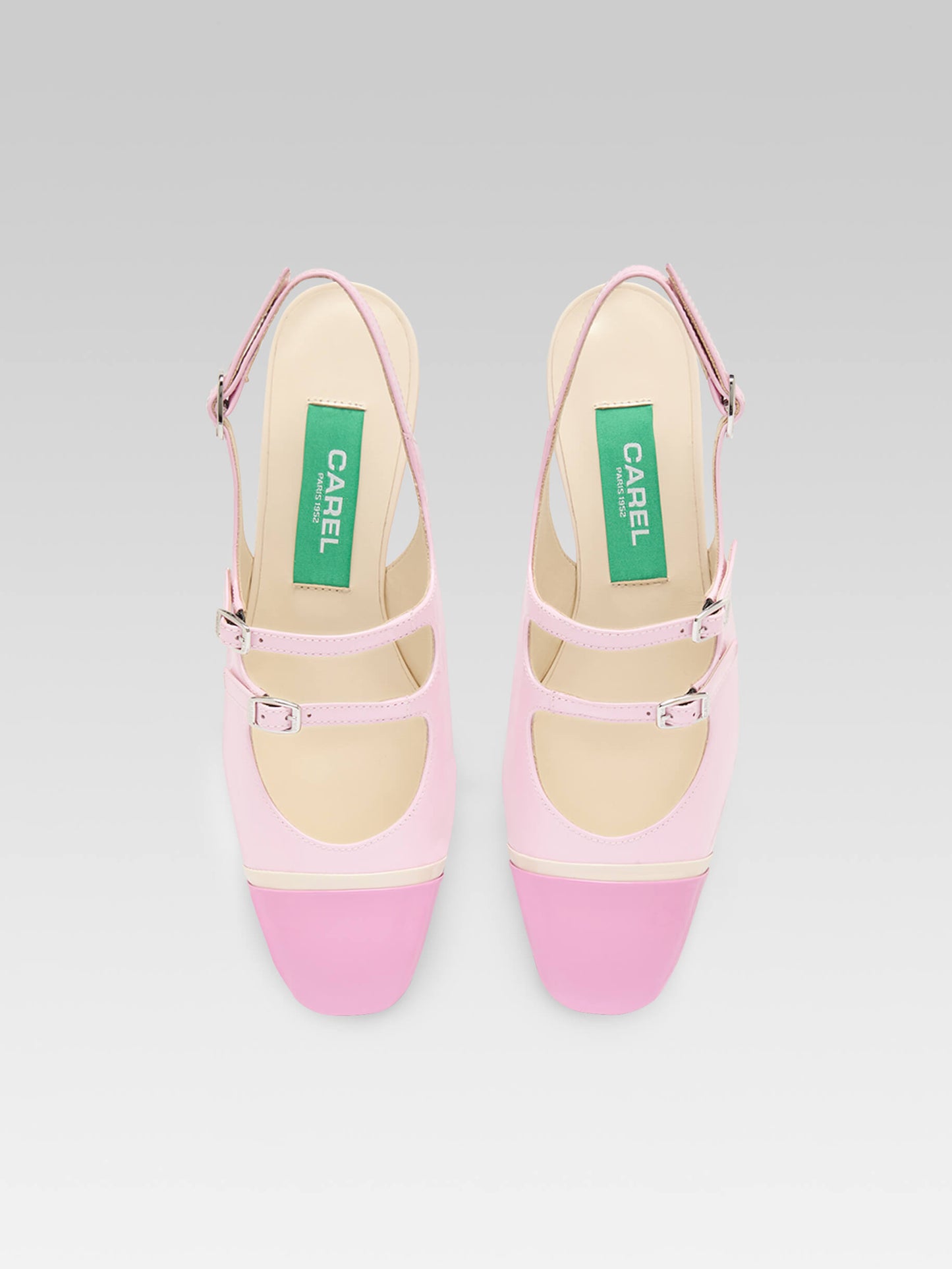 Litchy - Pink upcycled patent leather slingback Mary Janes