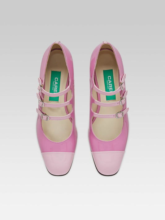 Julia - Bi-pink upcycled patent leather Mary Janes ballet flats - Image number 5