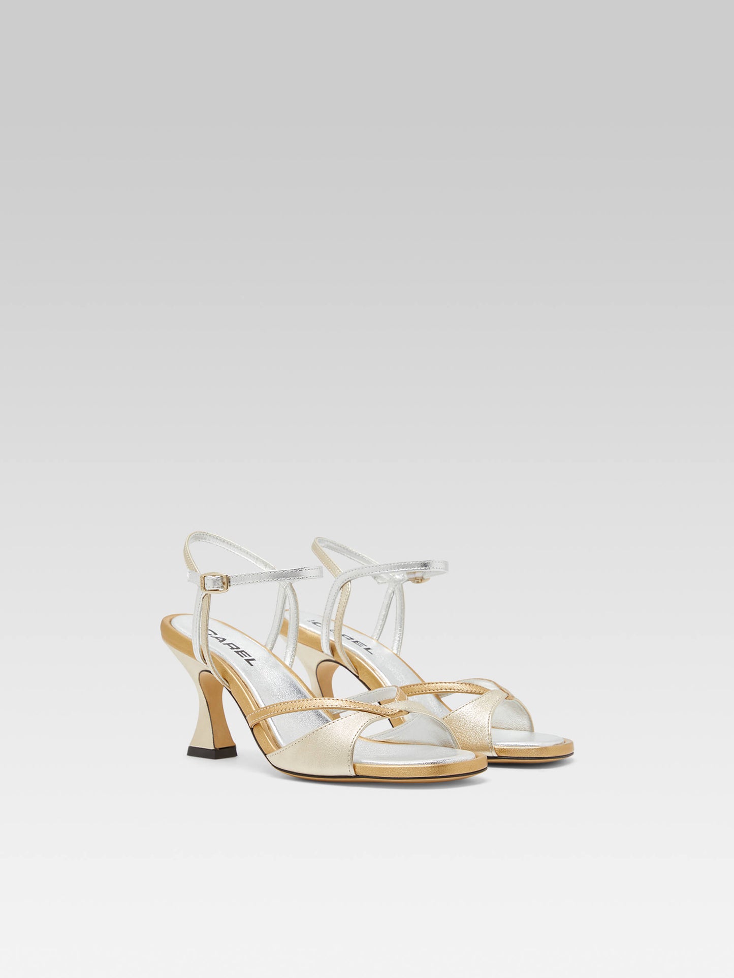 Apollo - Platinum multi-laminated leather sandals