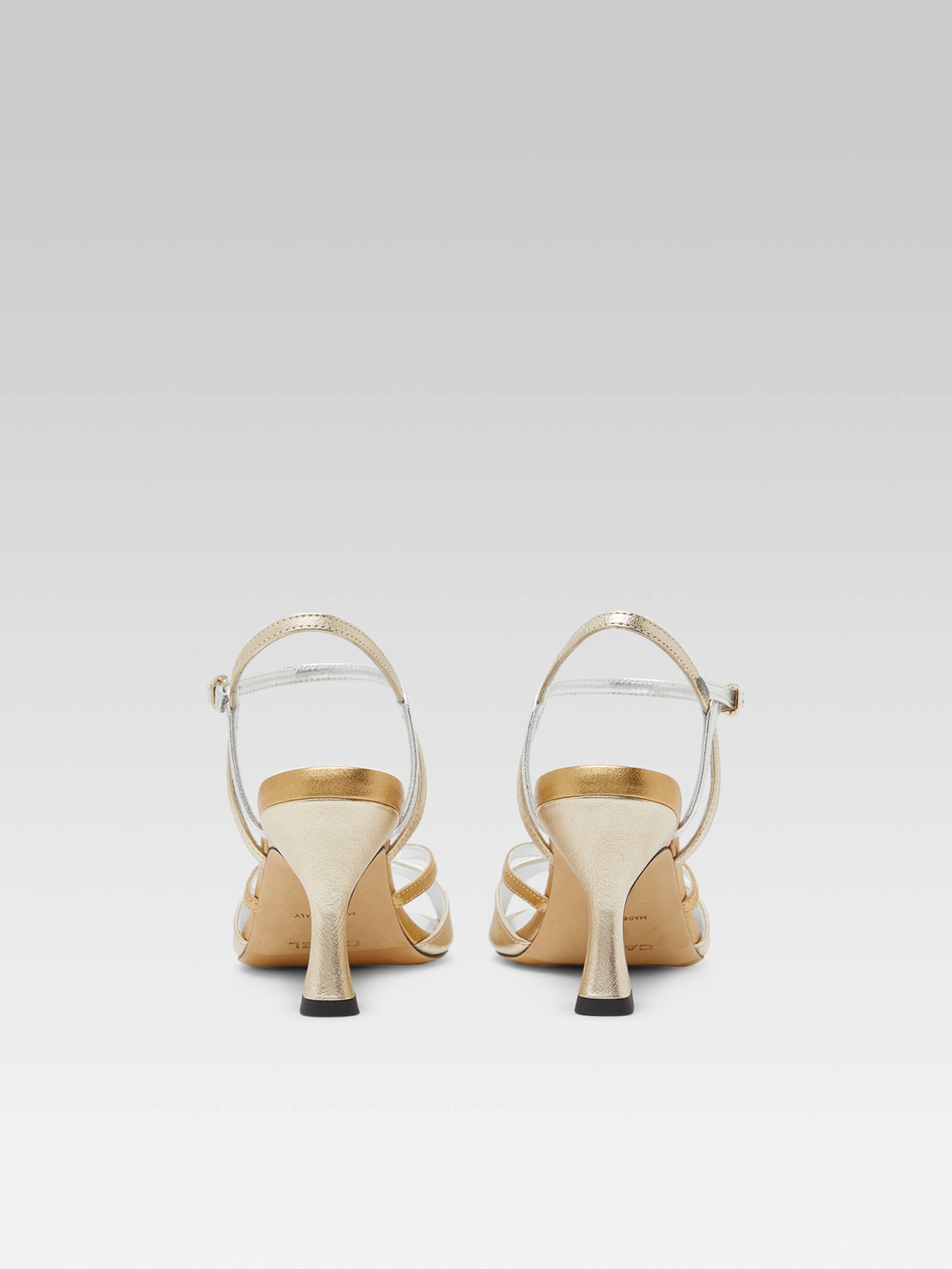 Apollo - Platinum multi-laminated leather sandals