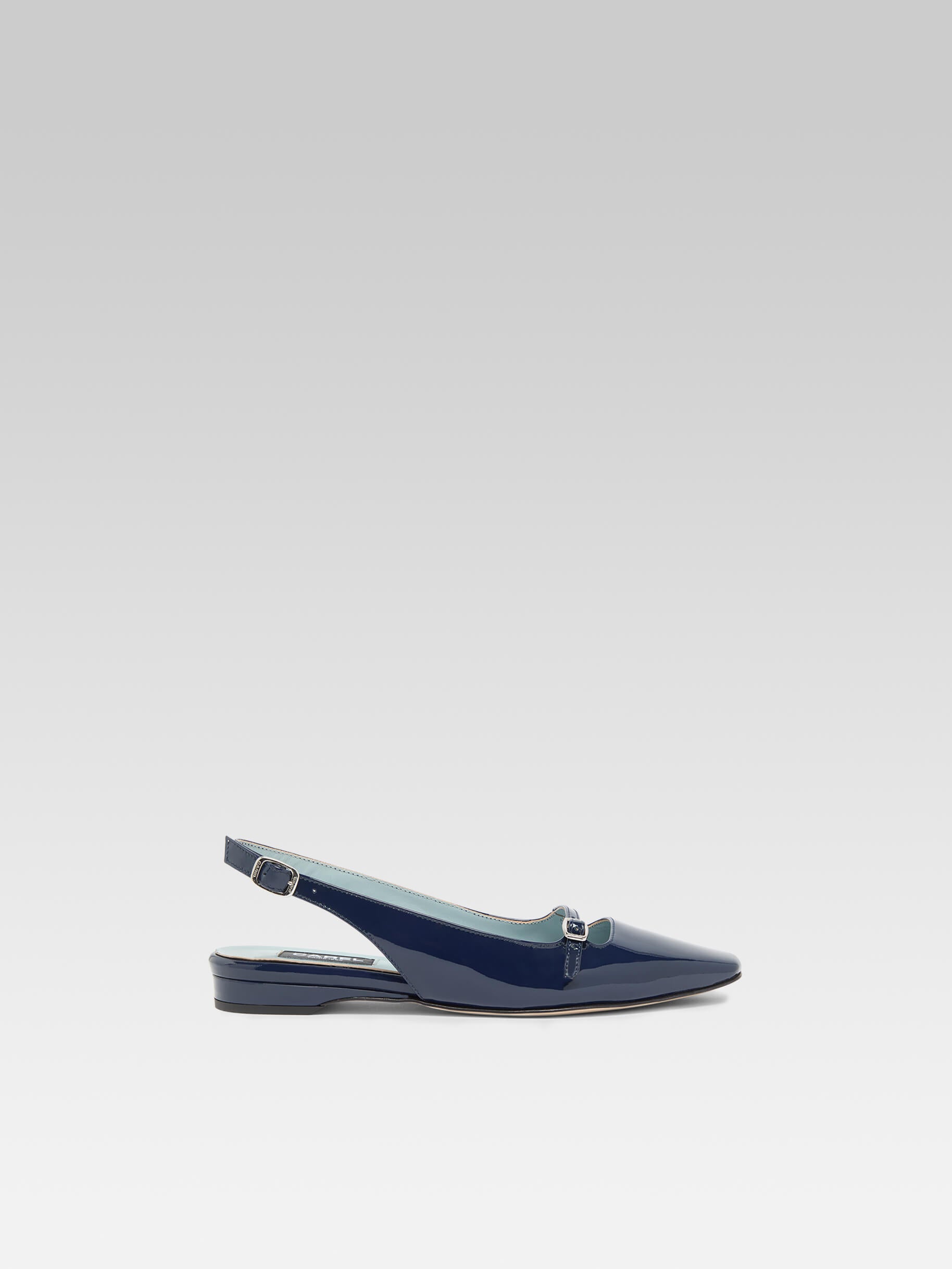 Ninon - Blue patent leather slingback ballerinas - Image number 1