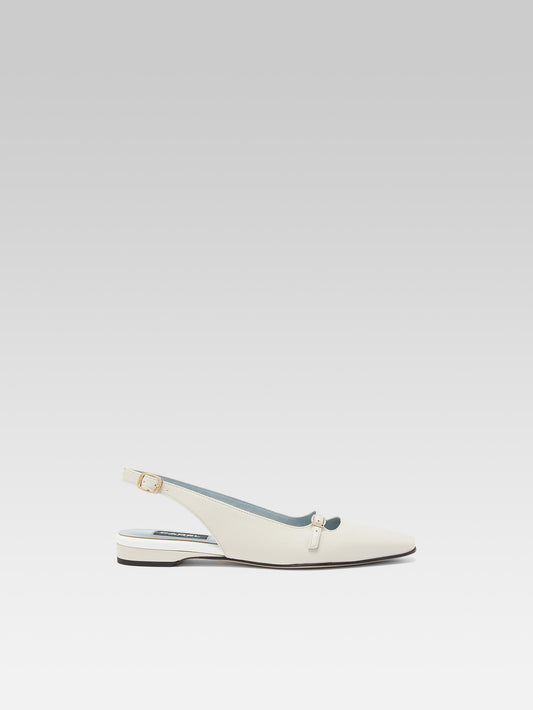 Ninon - Ballerines slingback cuir ivoire