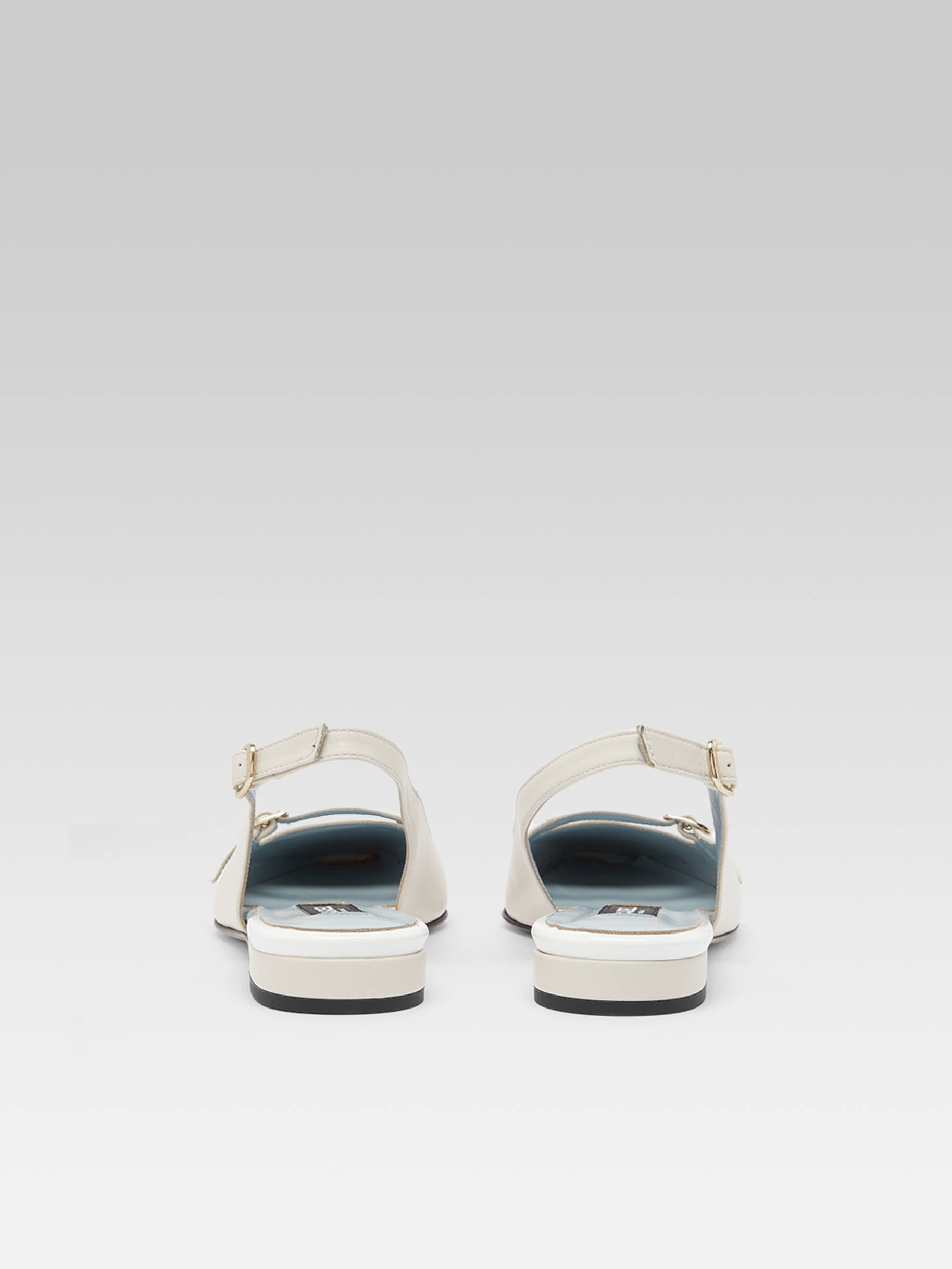 Ninon - Ivory leather slingback ballerinas - Image number 5