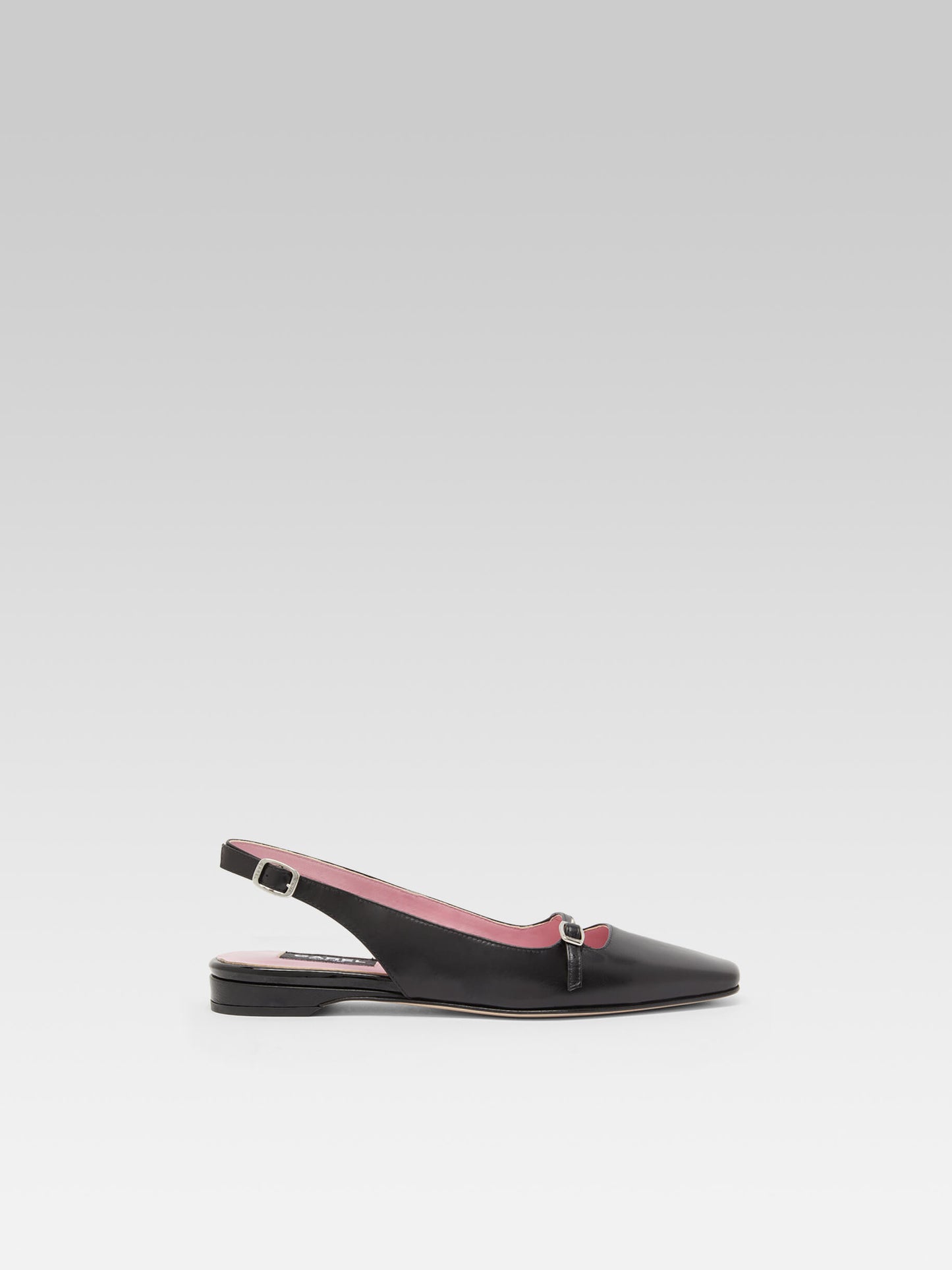 Ninon - Black leather slingback ballerinas