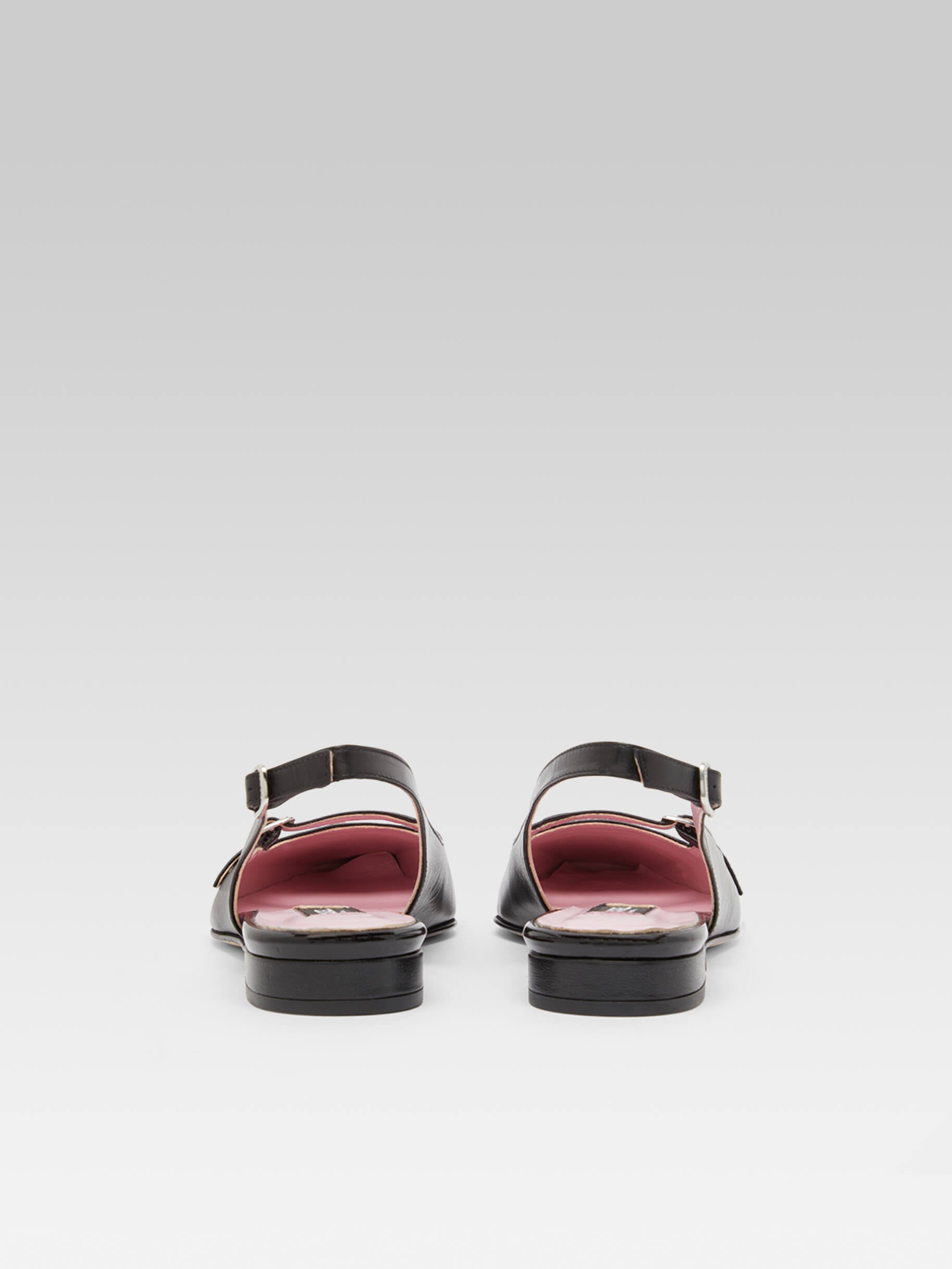 Ninon - Black leather slingback ballerinas - Image number 4