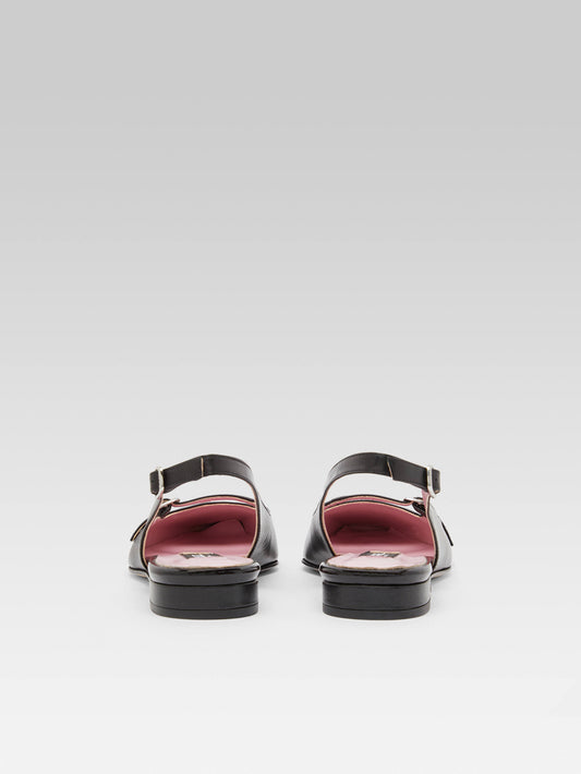 Ninon - Ballerines slingback cuir noir - Image numéro 4