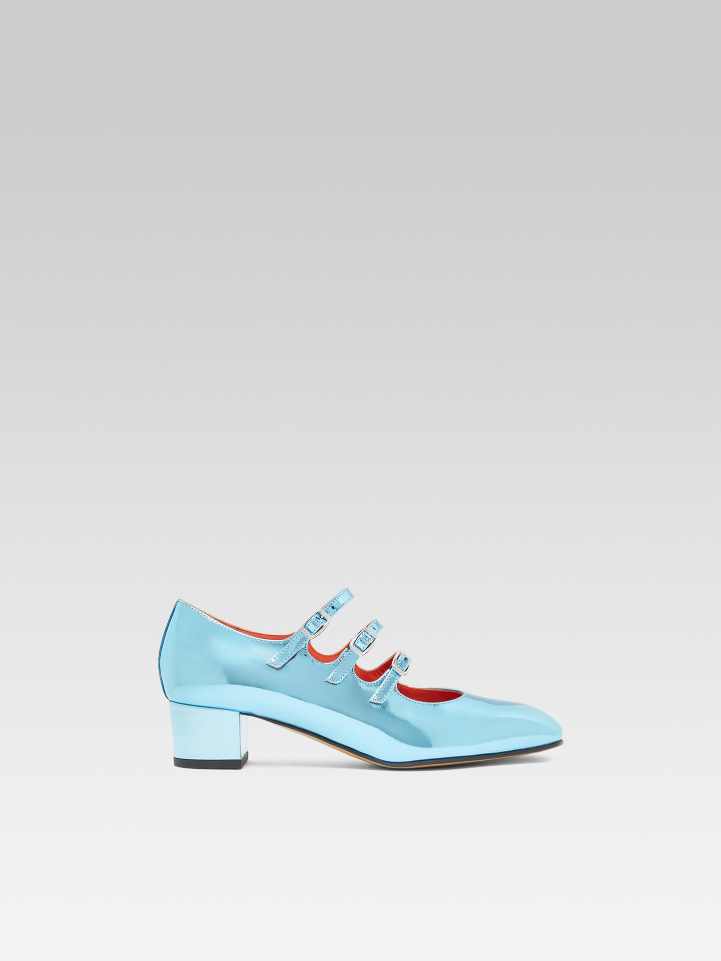 Kina - Lagoon blue reflex leather Mary Janes pumps