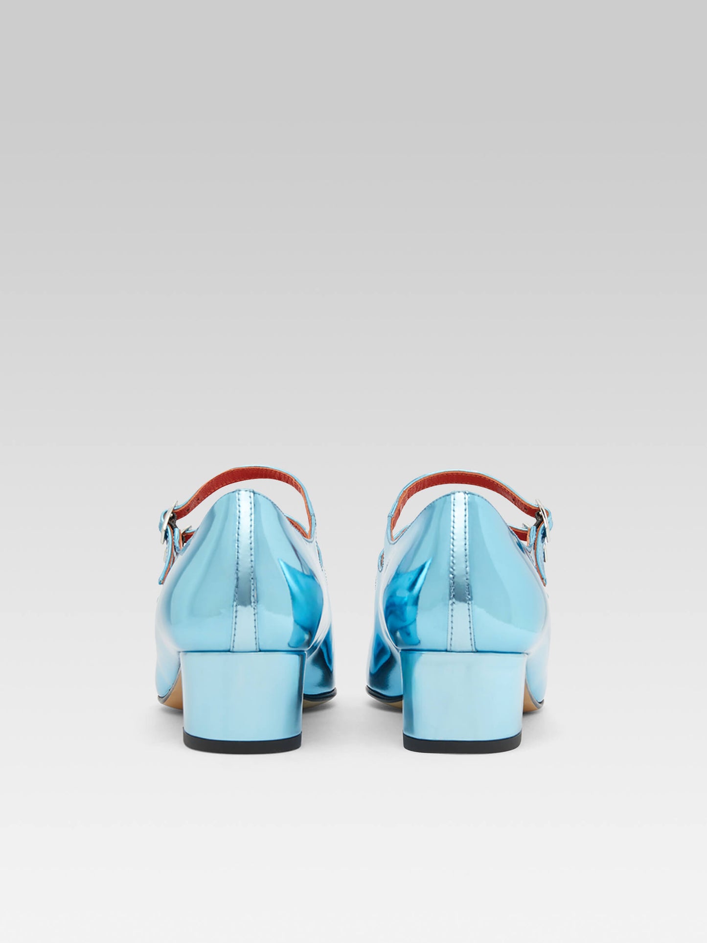 Kina - Lagoon blue reflex leather Mary Janes pumps