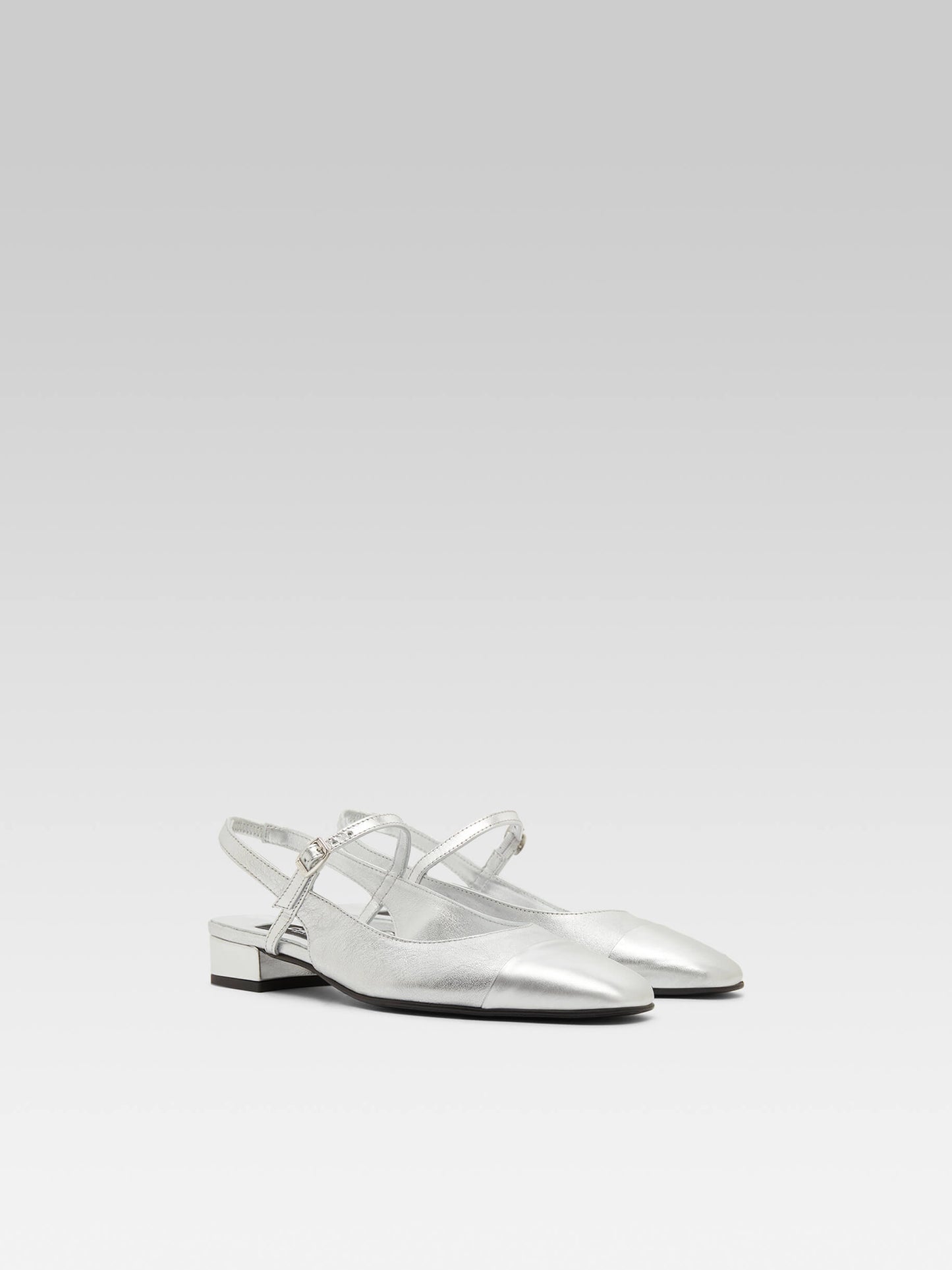 Oceano - Slingback cuir bi-argent