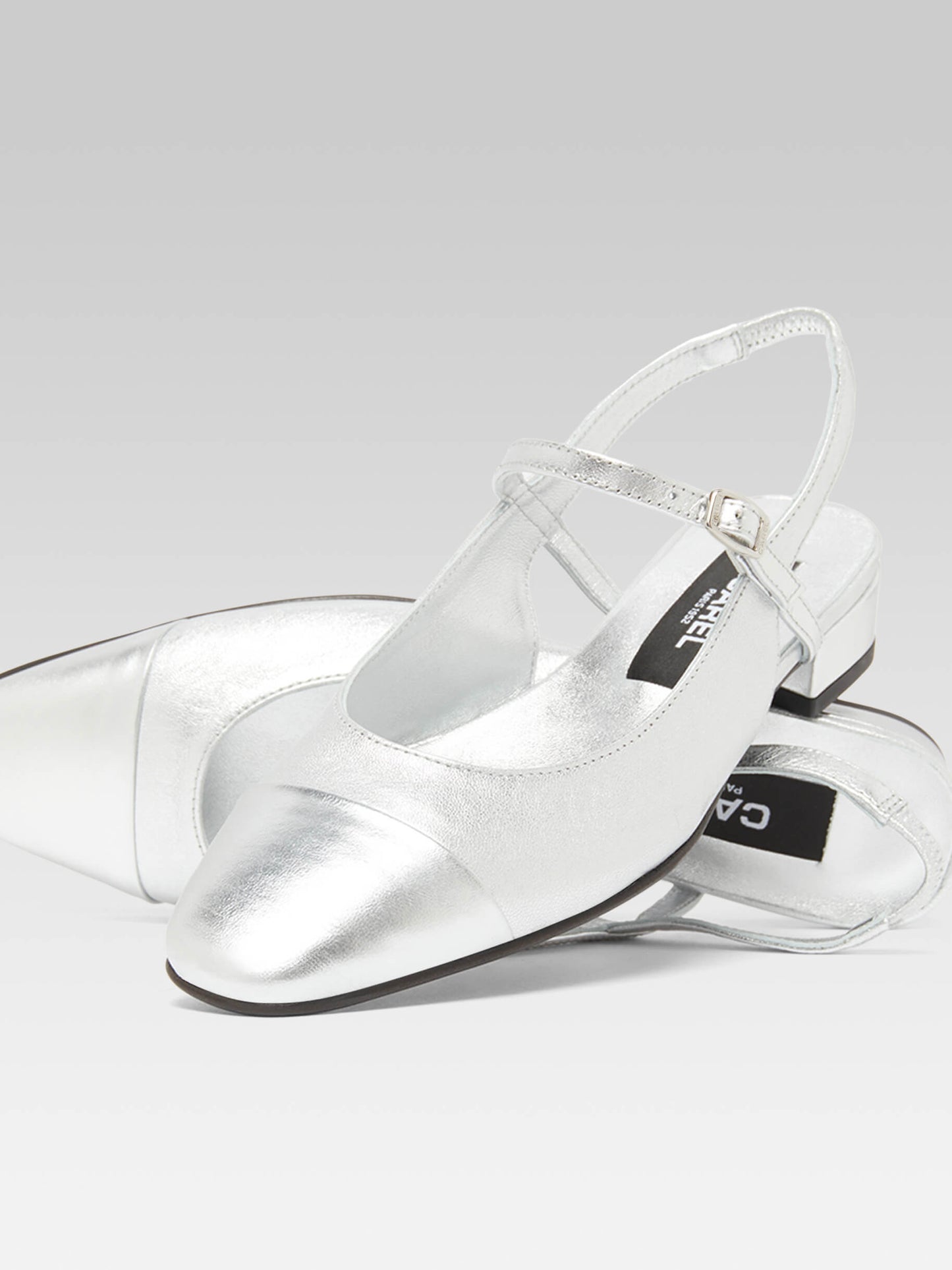 Oceano - Slingback cuir bi-argent