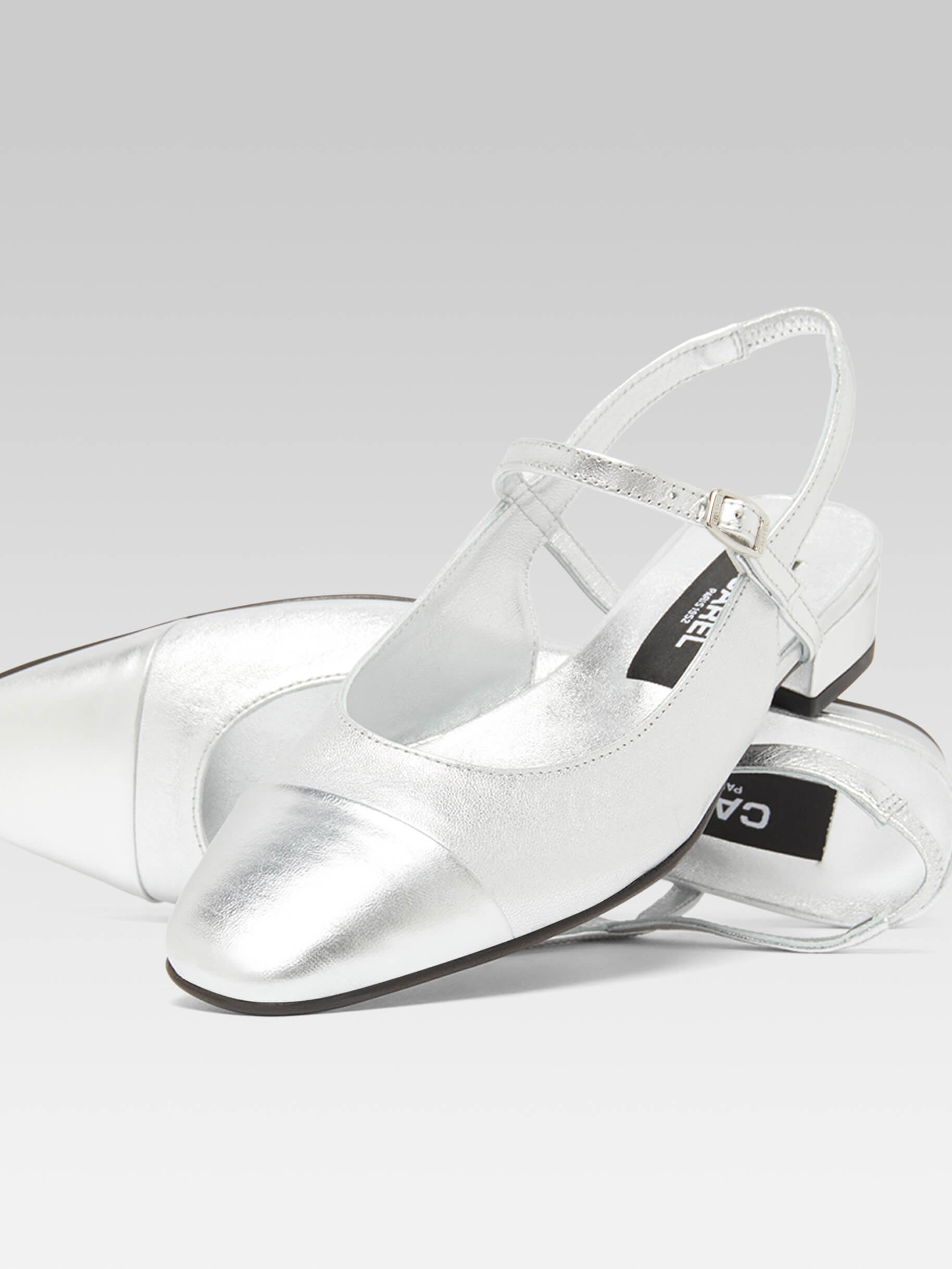 Oceano - Slingback cuir bi-argent - Image numéro 5