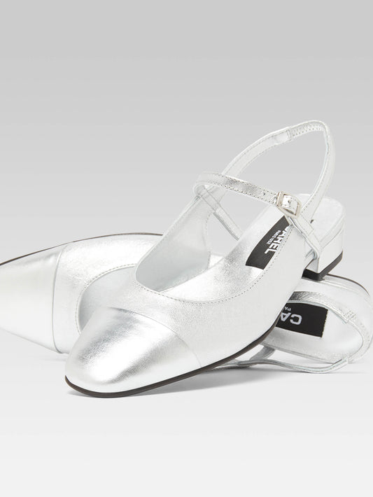 Oceano - Slingback cuir bi-argent - Image numéro 5