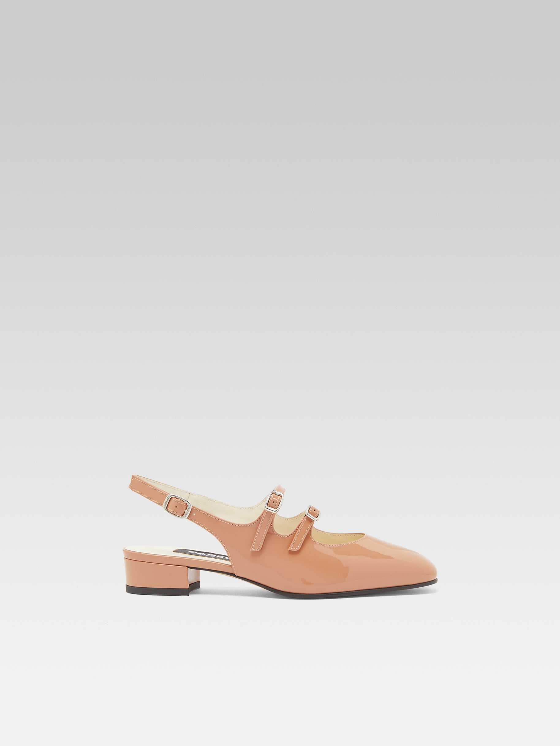 Peche - Babies slingback cuir verni upcyclé toffee