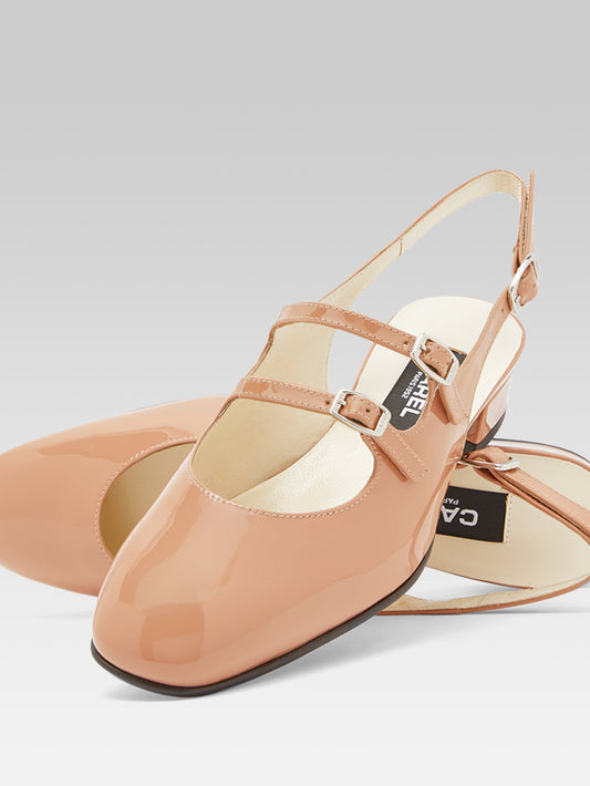 Peche - Babies slingback cuir verni upcyclé toffee - Image numéro 4