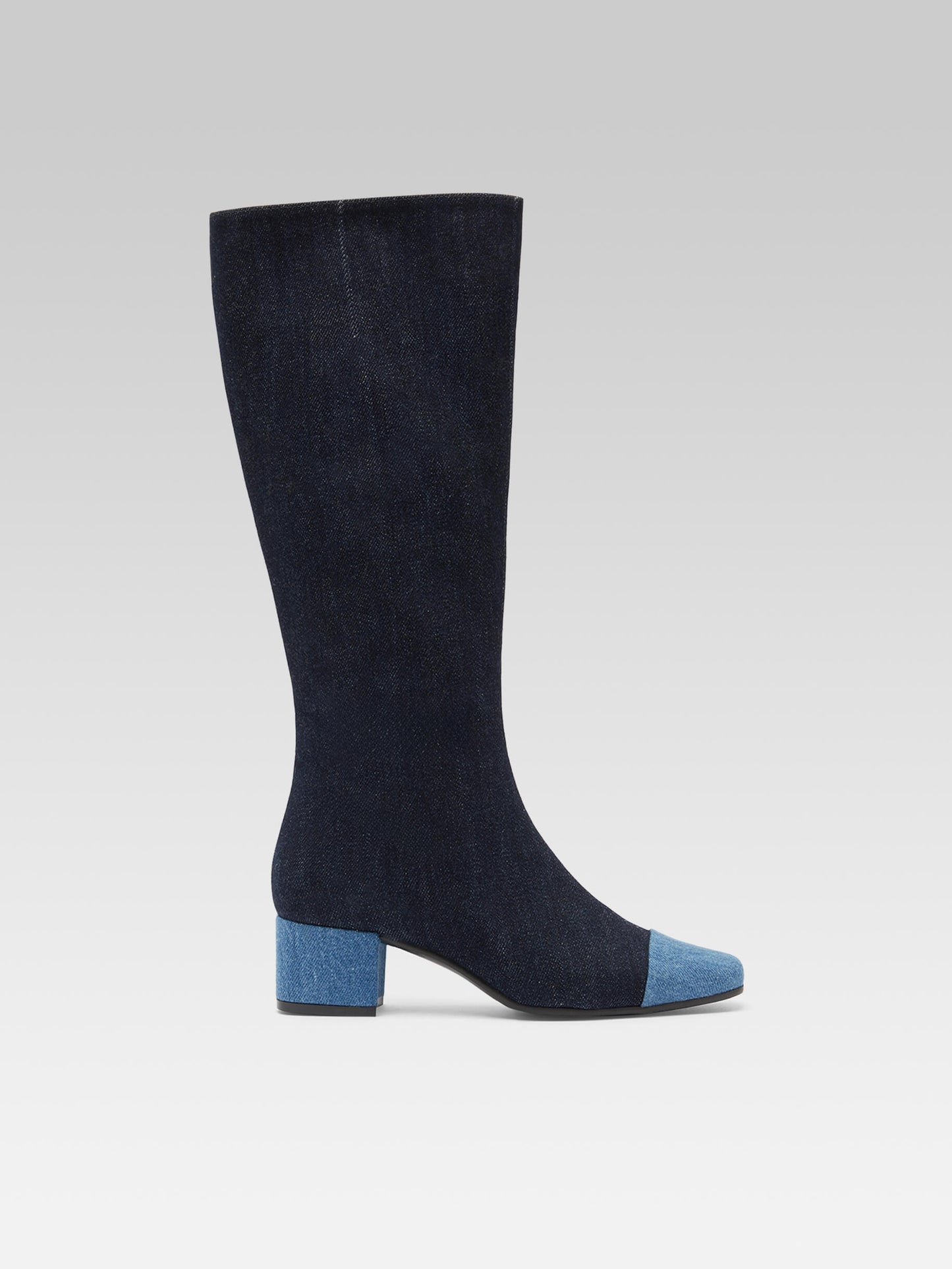 Malaga - Bottes bicolores tissu jean bleu