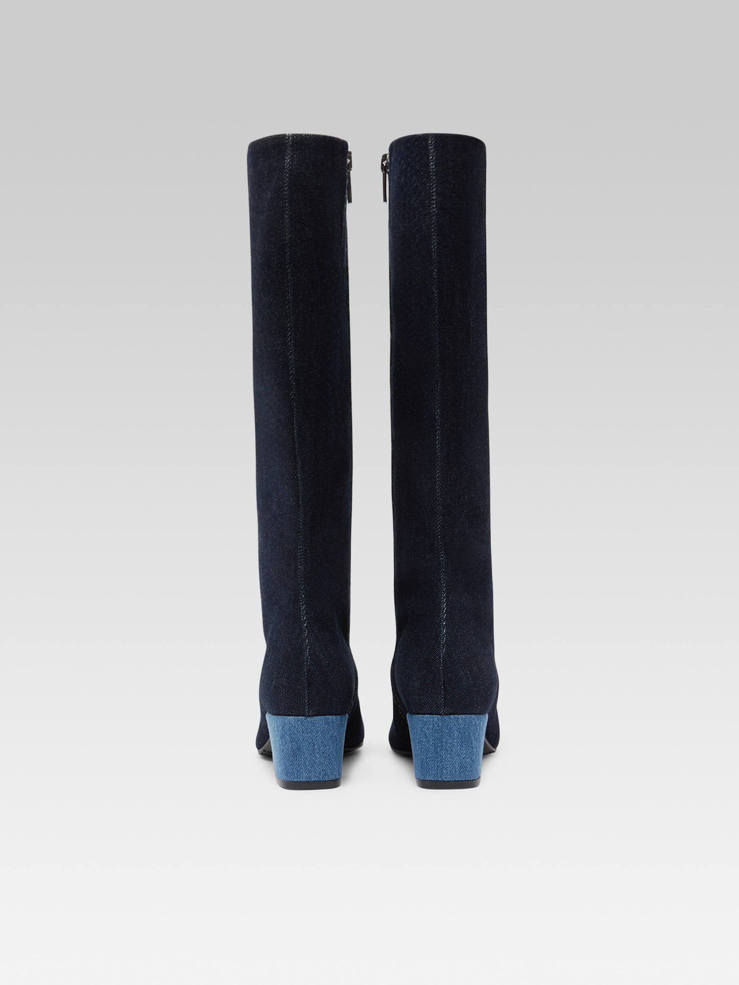 Malaga - Two-tone blue denim fabric boots