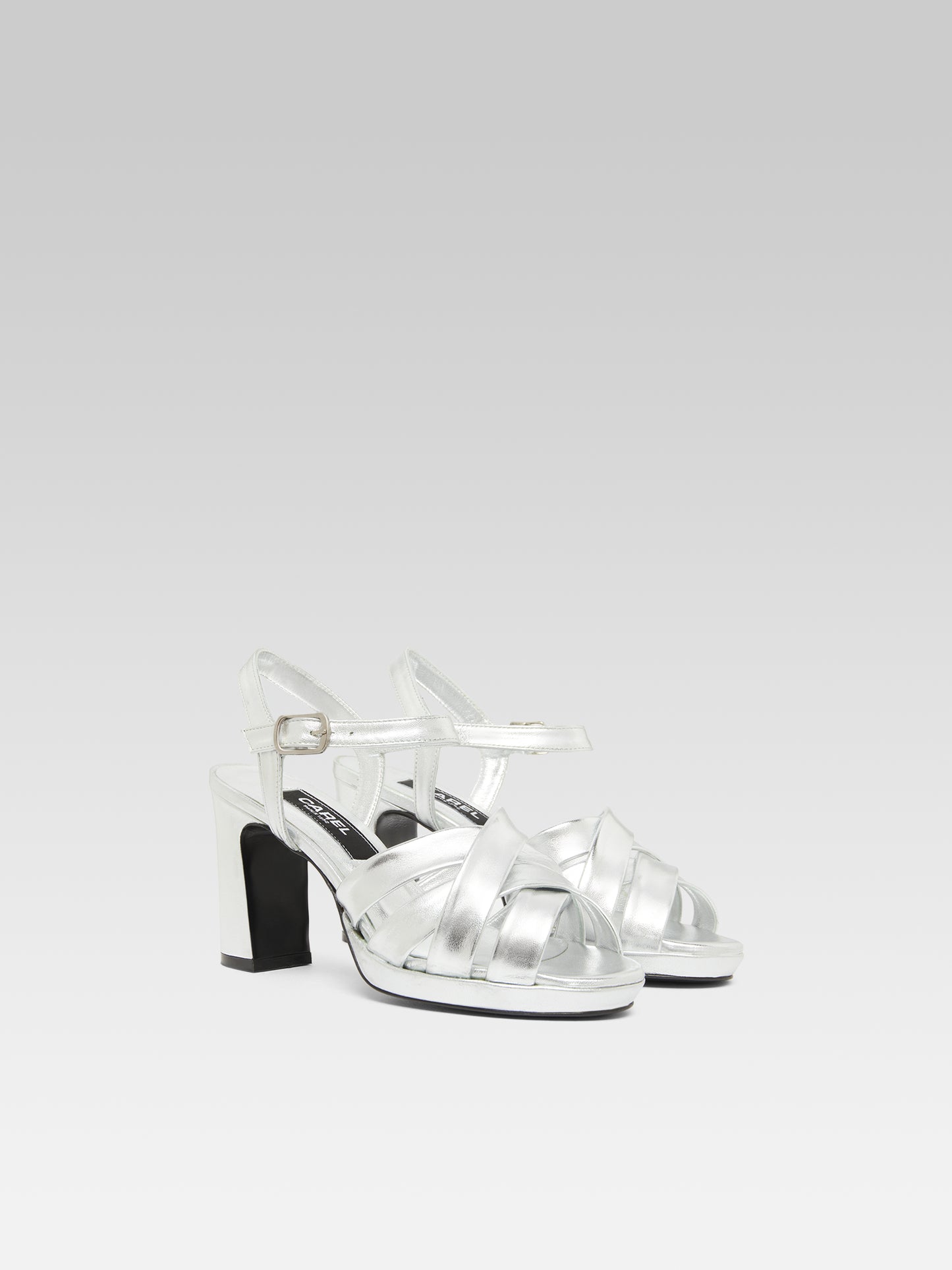 Dancing - Silver laminated leather sandals