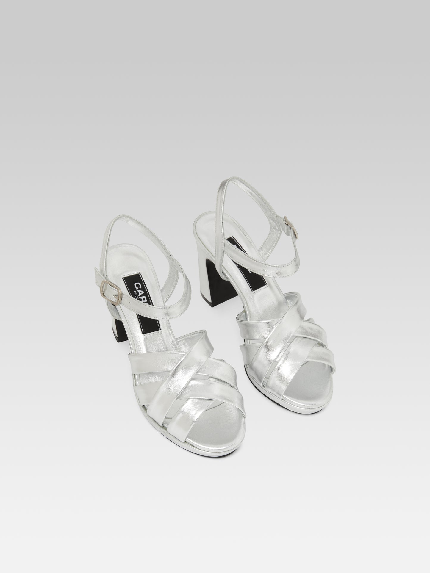 Dancing - Silver laminated leather sandals