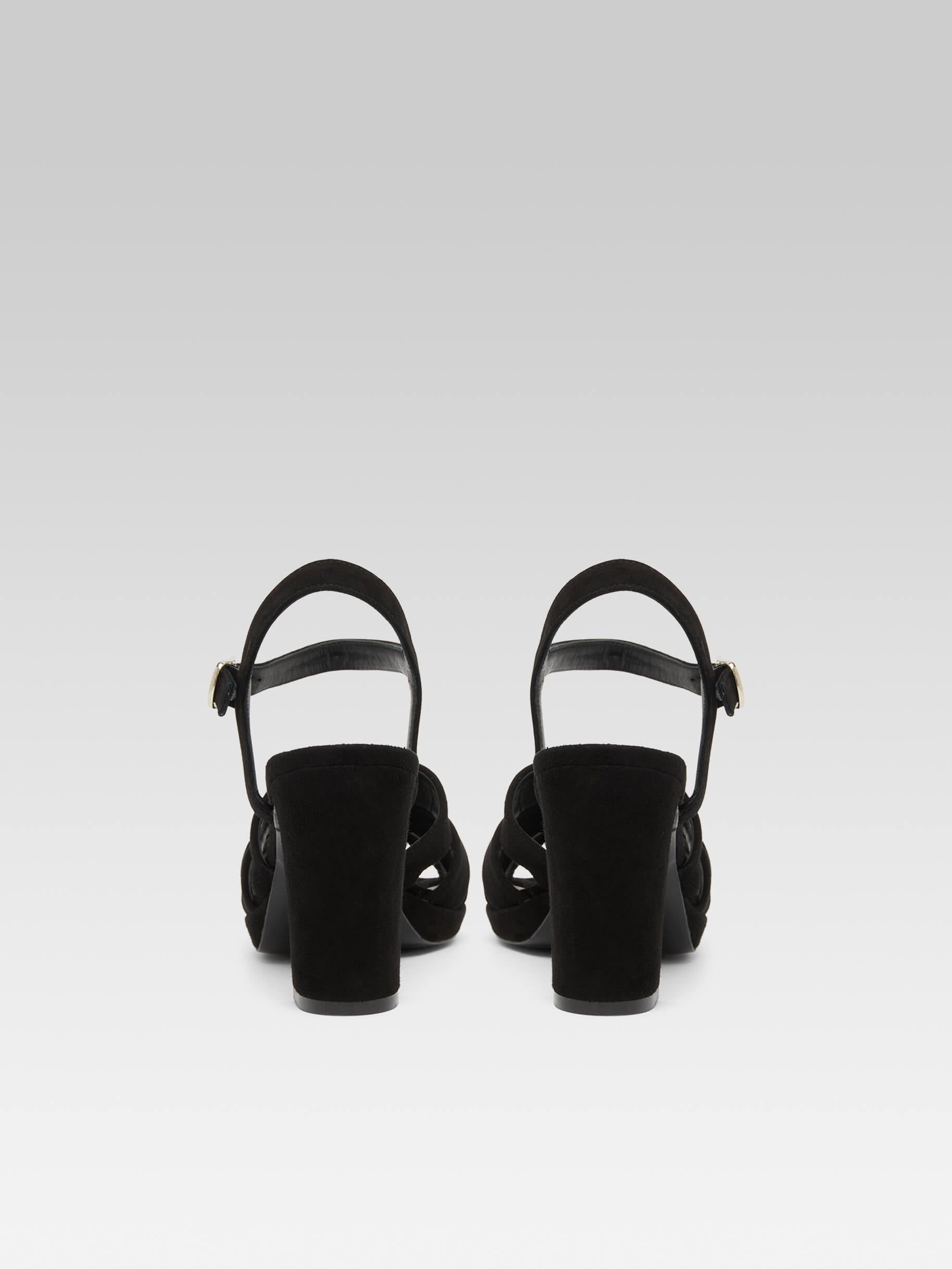 Dancing - Black suede leather sandals - Image number 4