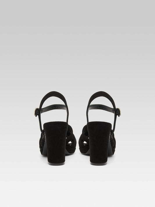 Dancing - Black suede leather sandals - Image number 4