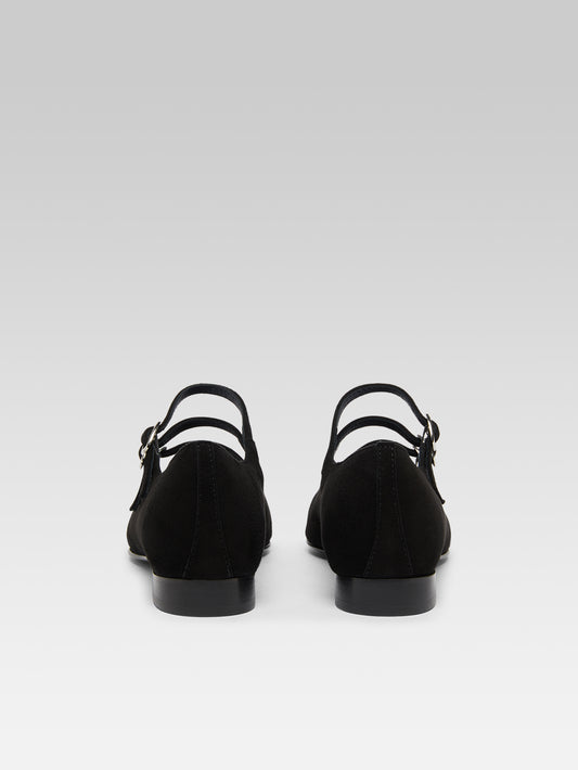 Ariana s - Black suede leather Mary Janes ballet flats - Image number 5