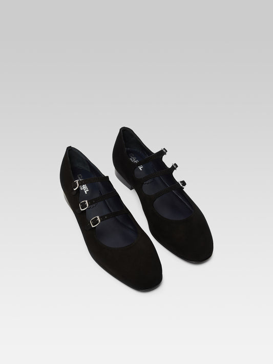 Ariana s - Black suede leather Mary Janes ballet flats - Image number 3