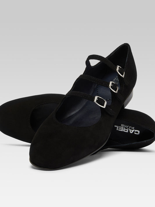 Ariana s - Black suede leather Mary Janes ballet flats - Image number 4