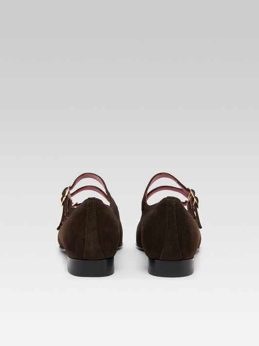 Ariana s - Ballerines babies cuir velours marron - Image numéro 5