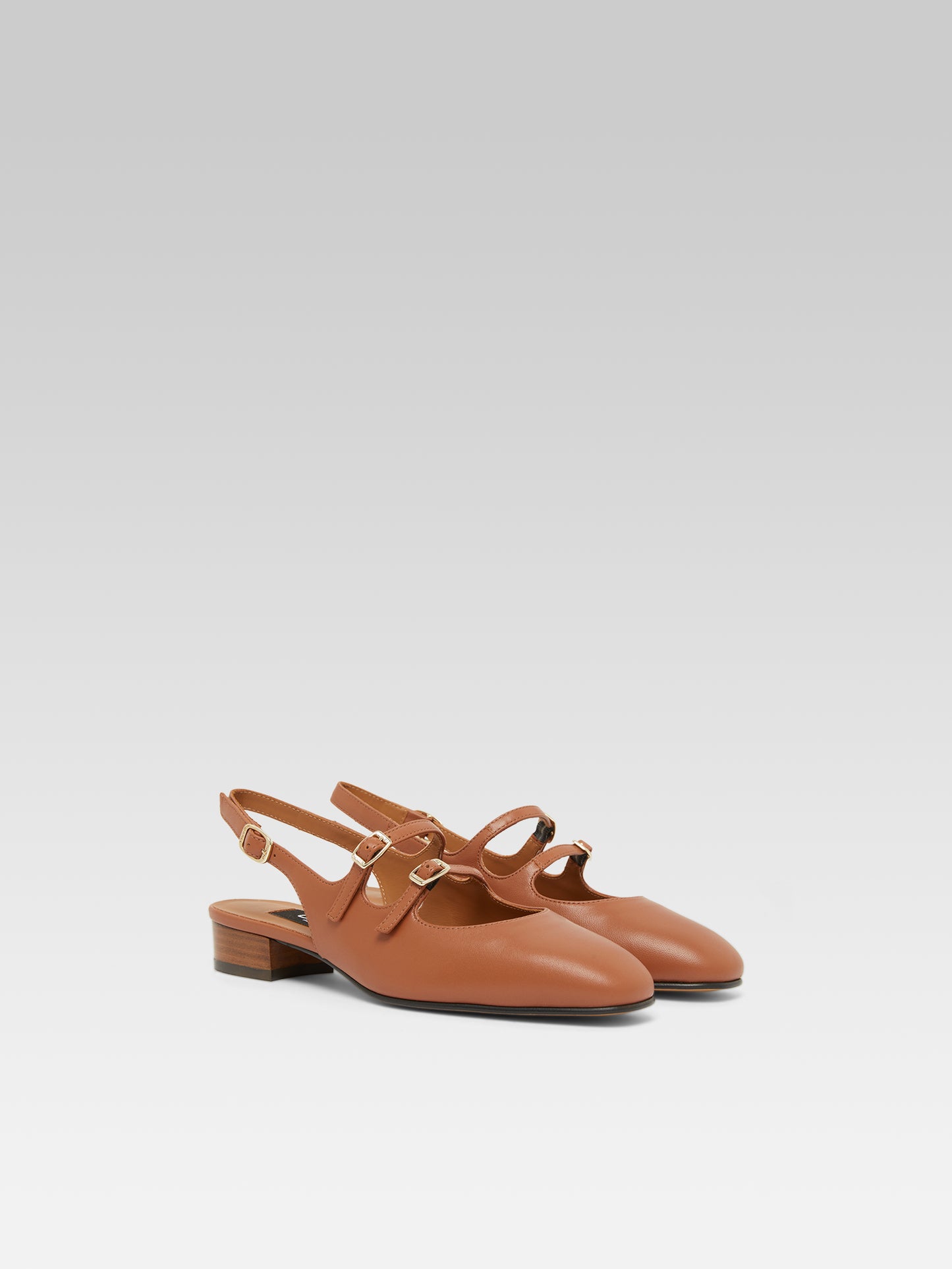 Peche - Babies slingback cuir upcyclé camel