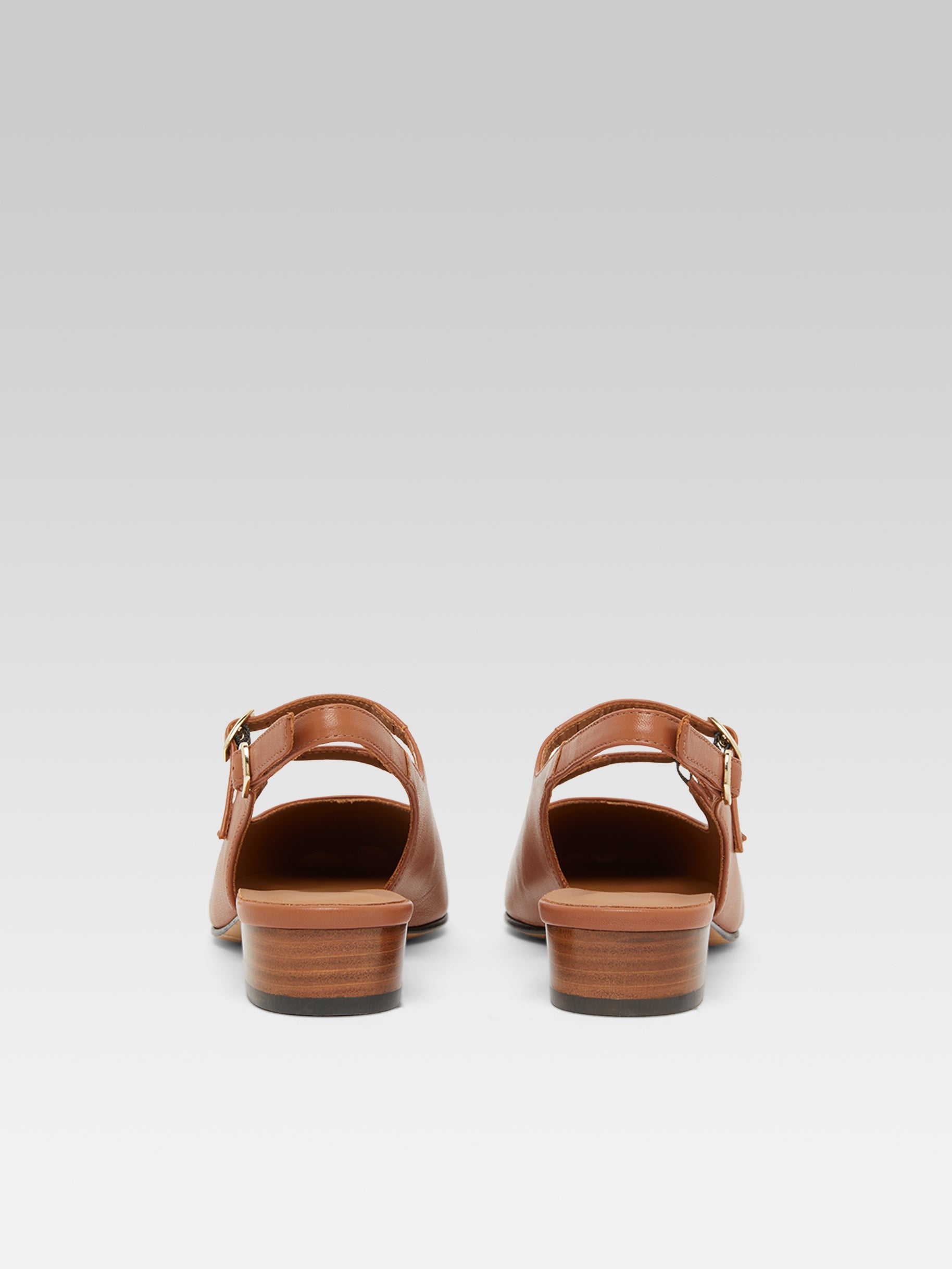 Peche - Babies slingback cuir upcyclé camel - Image numéro 5