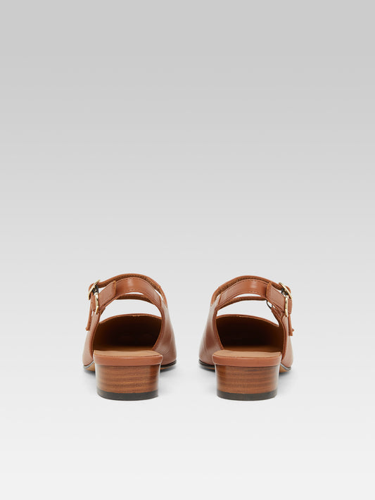 Peche - Babies slingback cuir upcyclé camel - Image numéro 5