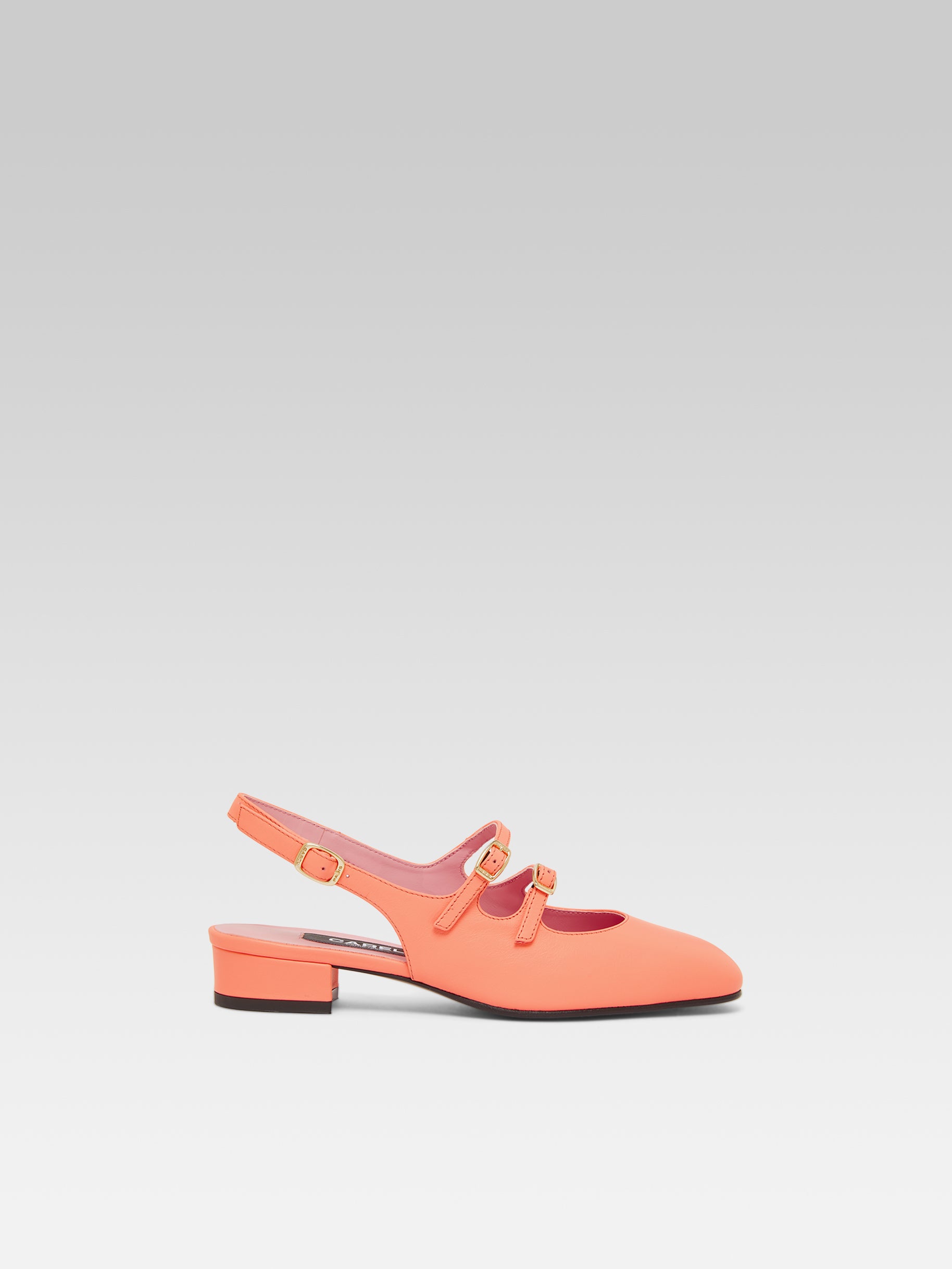 Peche - Babies slingback cuir upcyclé corail