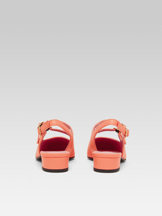 Peche - Coral upcycled leather slingback Mary Janes - Image number 5