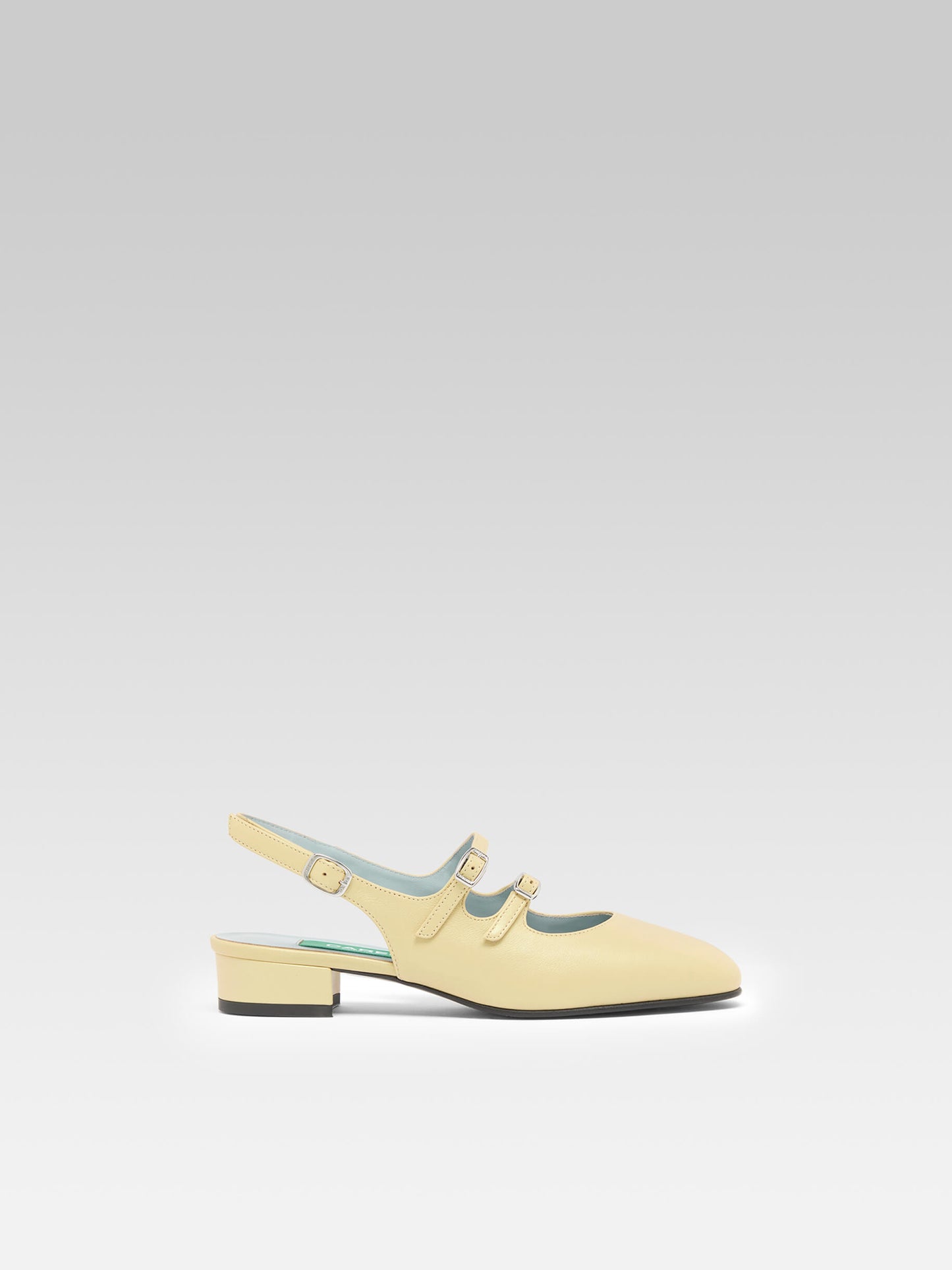 Peche - Babies slingback cuir upcyclé nacré jaune