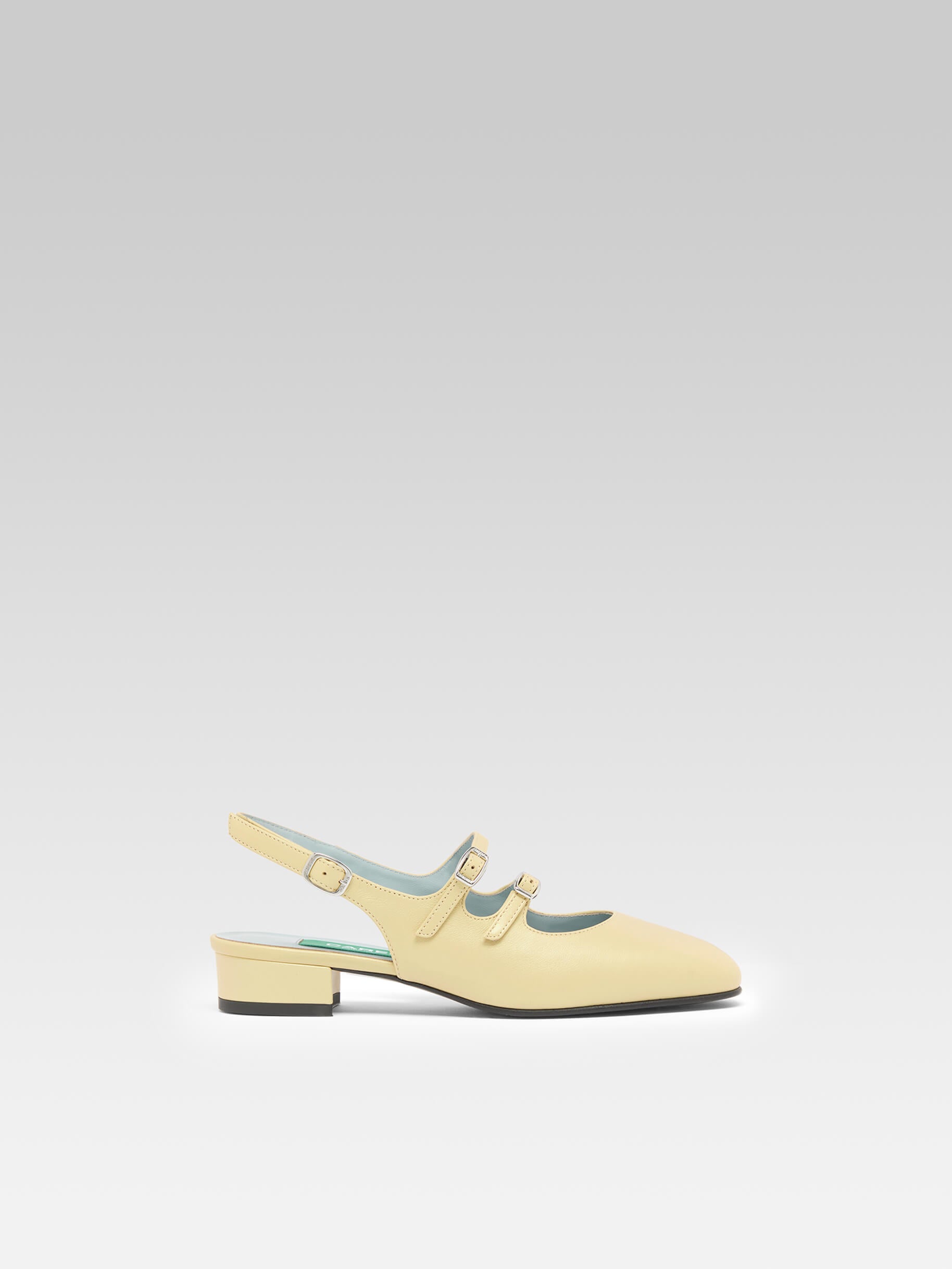 Peche - Babies slingback cuir upcyclé nacré jaune - Image numéro 2