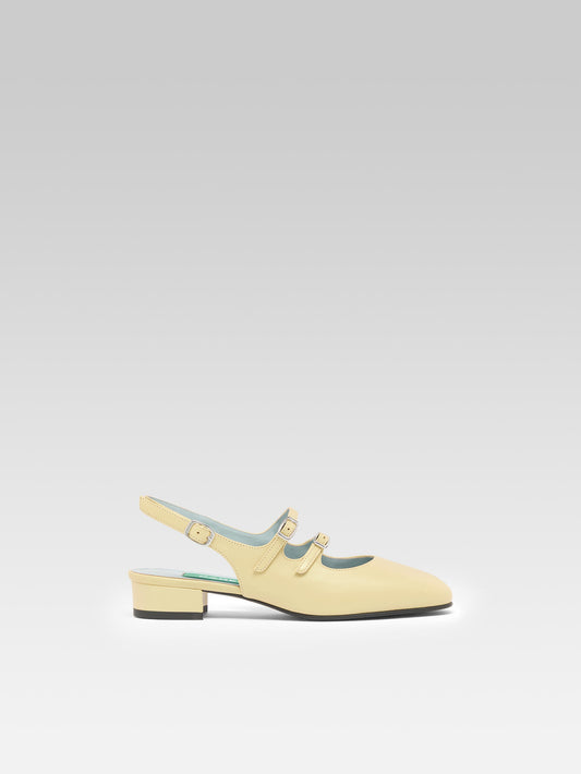 Peche - Babies slingback cuir upcyclé nacré jaune