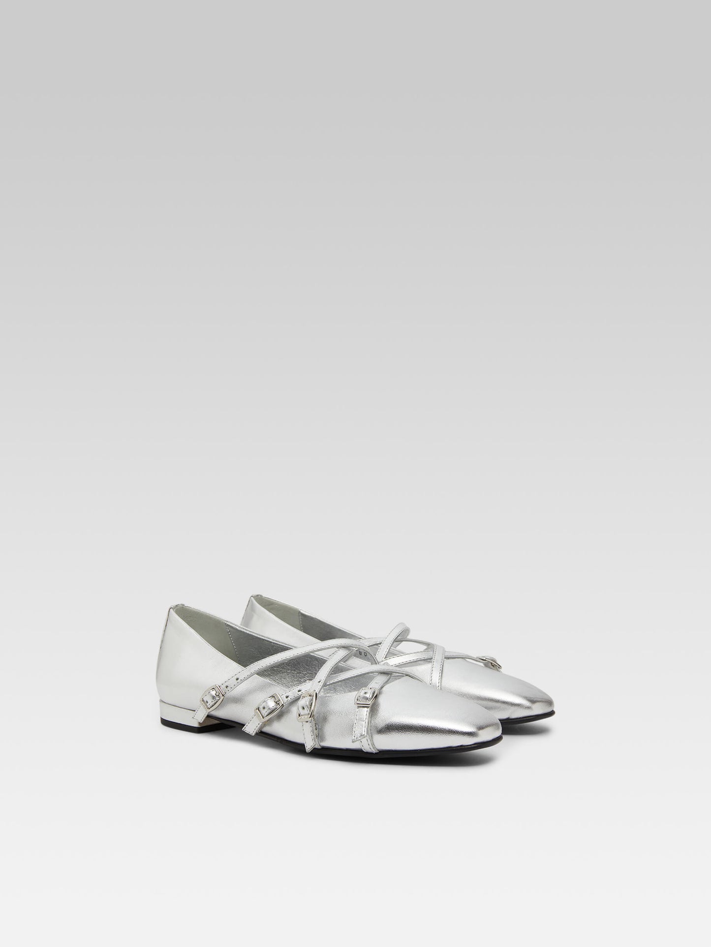 Eloise - Silver leather ballerinas