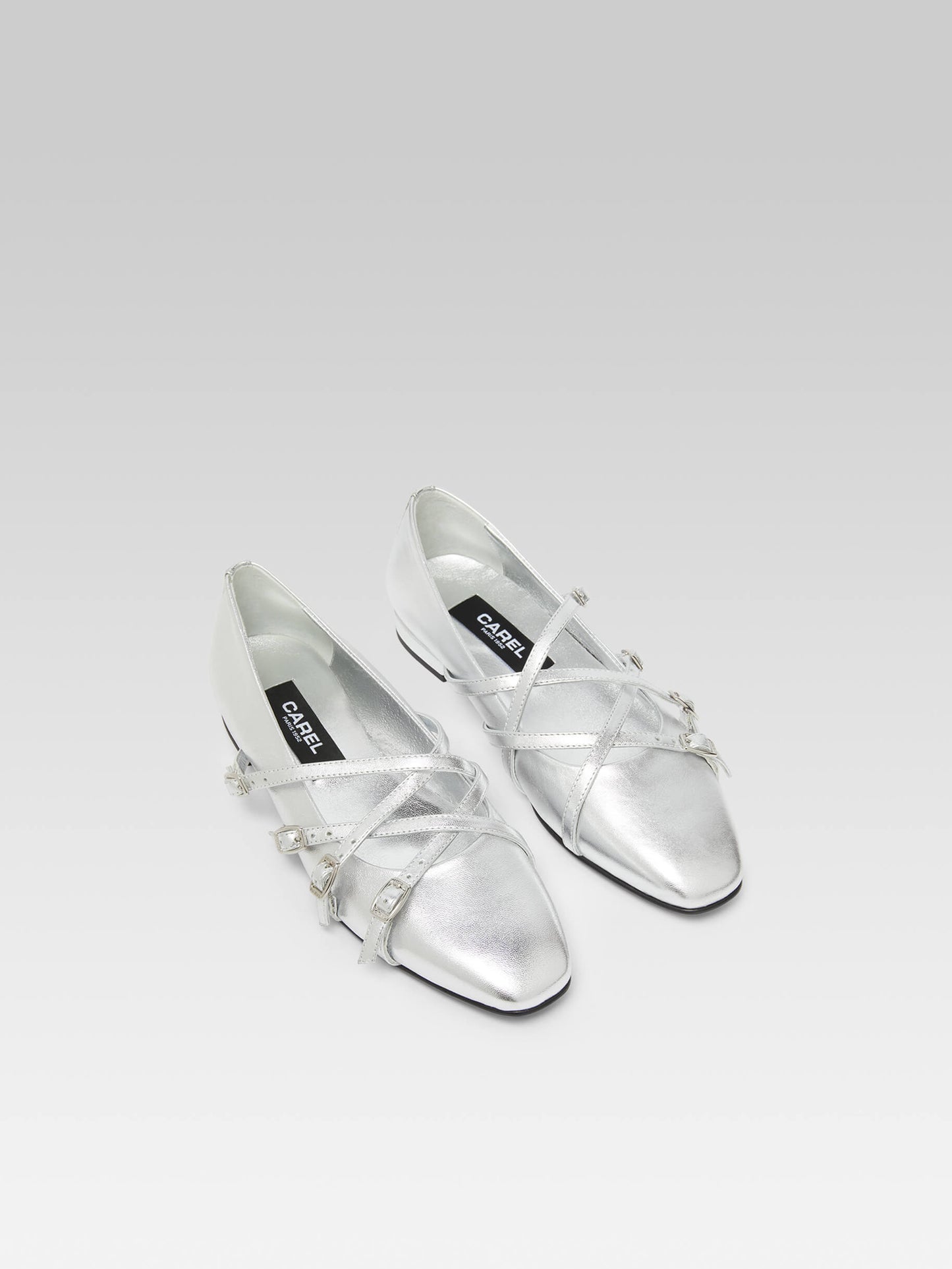 Eloise - Silver leather ballerinas